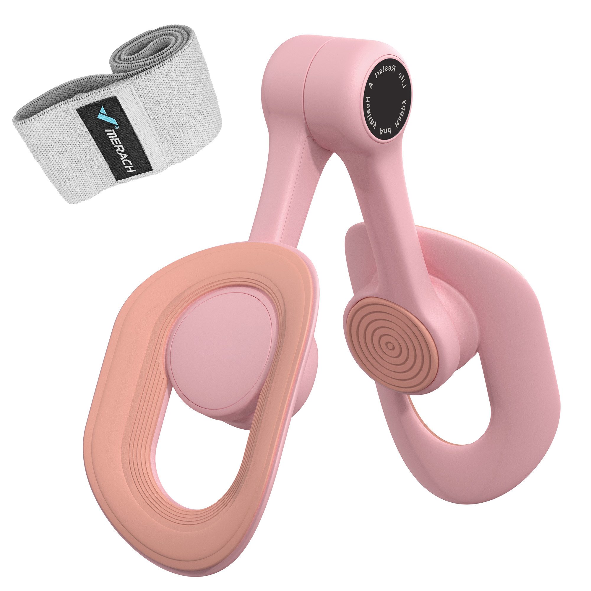 MERACH Beckenbodentrainer Oberschenkeltrainer, Beintrainer für Frauen, Trainingsgerät mit einstellbare Fitnessbänder für zuhause, 360°drehbar, 1-tlg., Gesäß, Rücken, Beinmuskeln und Armen stärken, Fitness Yoga Sportgerät, Postnatale Rückbildung, Widerstandsbänder, tragbar