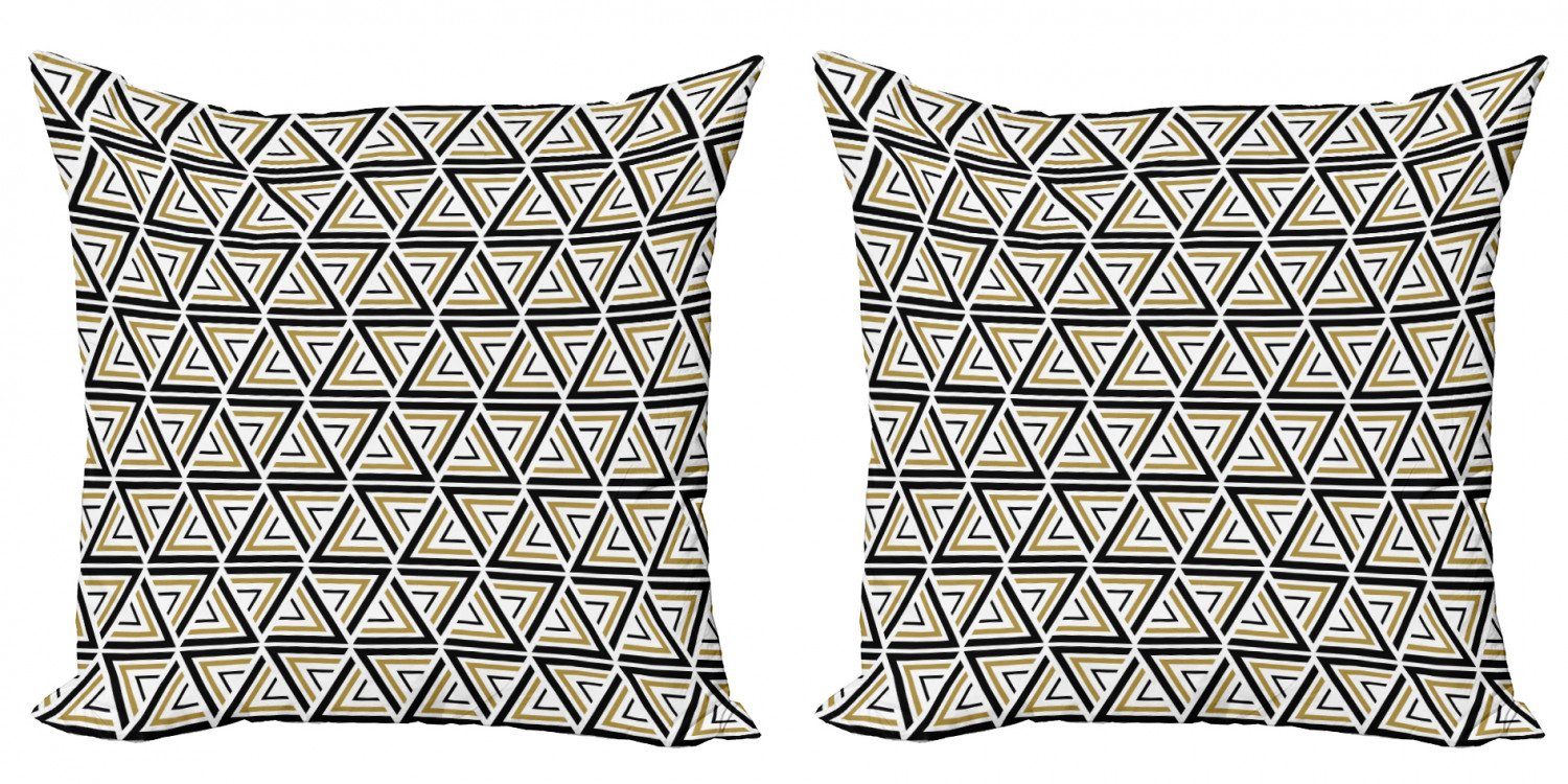 Streifen Accent Kissenbezüge Mosaik Abakuhaus Stück), (2 Modern Digitaldruck, Abgewinkelten Abstrakt Doppelseitiger