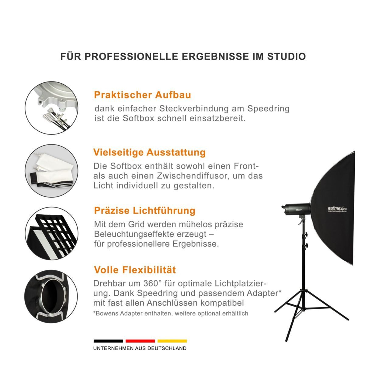 walimex pro Softbox Essential Striplight 30x120 Blitzgerät