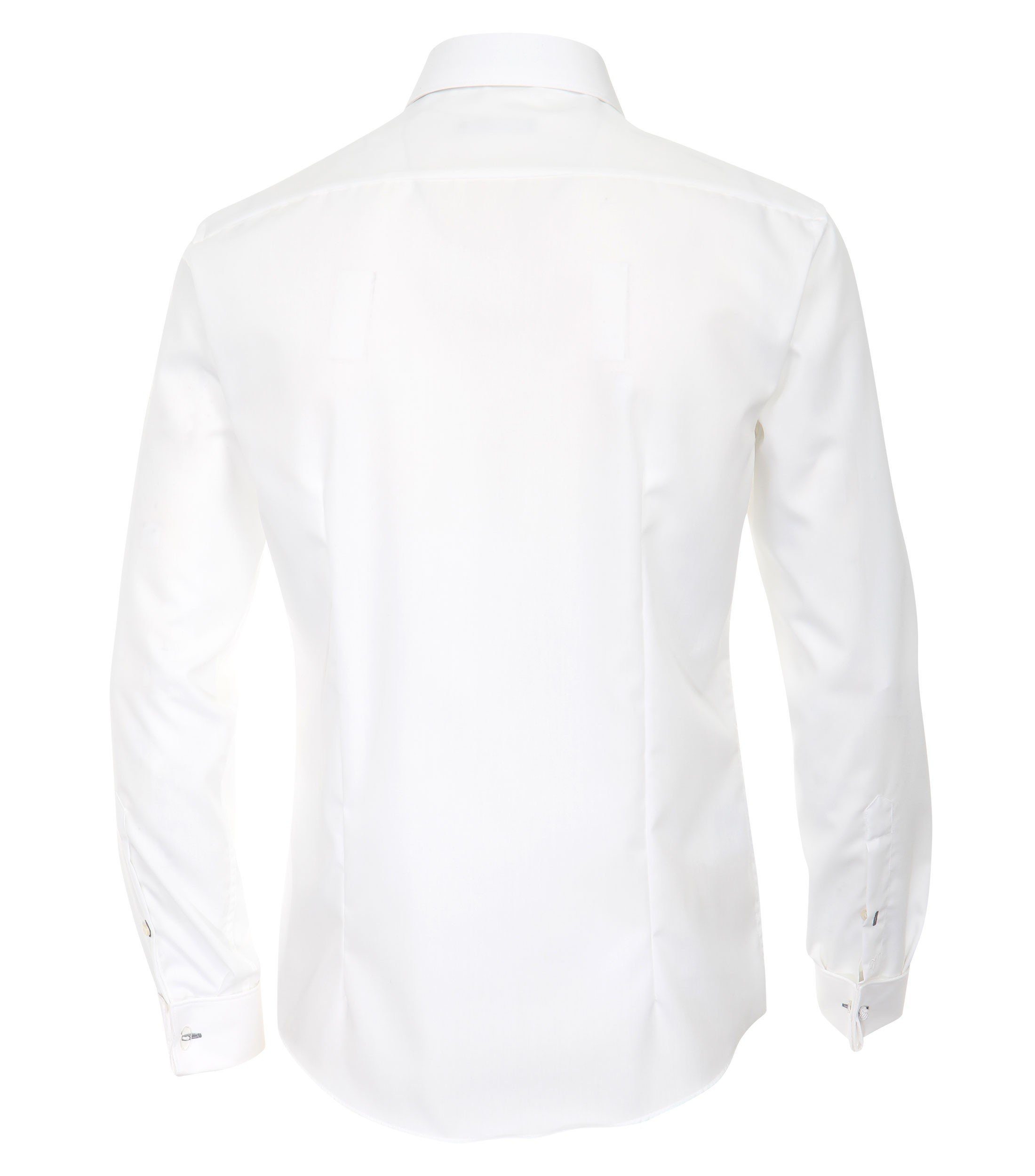 VENTI Smokinghemd Festliches Bräutigam Hochzeitshemd Langarm Kentkragen Uni Umschlagmanschette modern fit, weiß HL89, 42