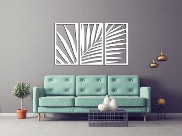 ORNAMENTI Mehrteilige Bilder 3D grosse Wanddeko, Holzbild, Palmblatt, Wandpaneel, tropischer Stil