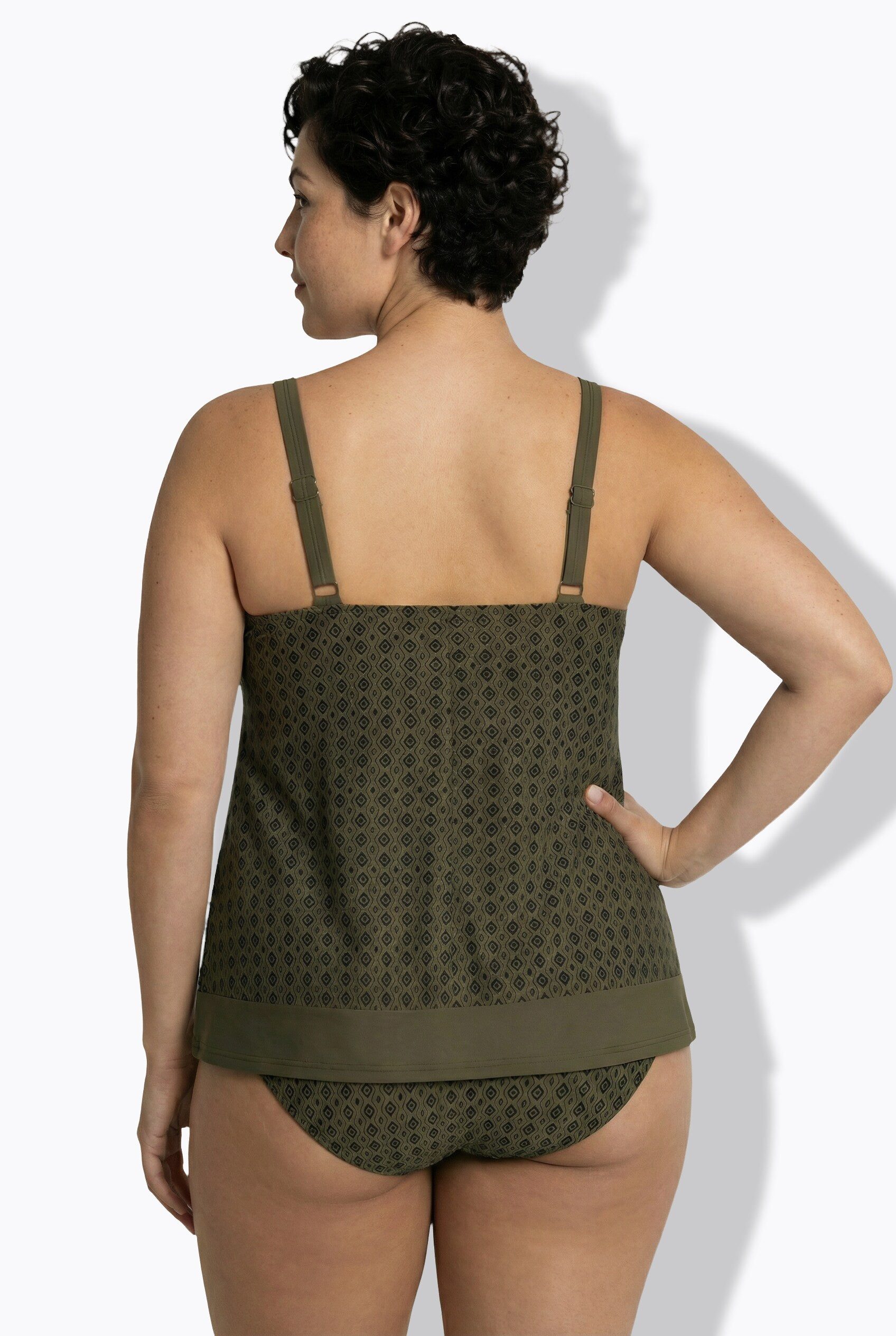 Ulla Popken Soft-BH Tankini gemustert Softcups Träger verstellbar