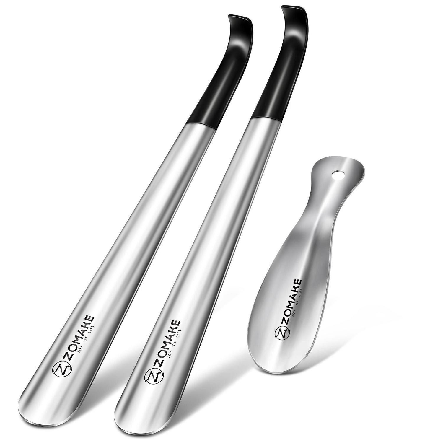 LuxusKollektion Schuhlöffel Schuhlöffel 3er-Set Edelstahl 42cm/19cm Silber