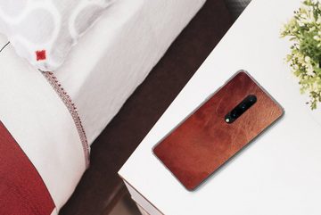 MuchoWow Handyhülle Leder - Lederoptik - Braun - Hell, Phone Case, Handyhülle OnePlus 7 Pro, Silikon, Schutzhülle