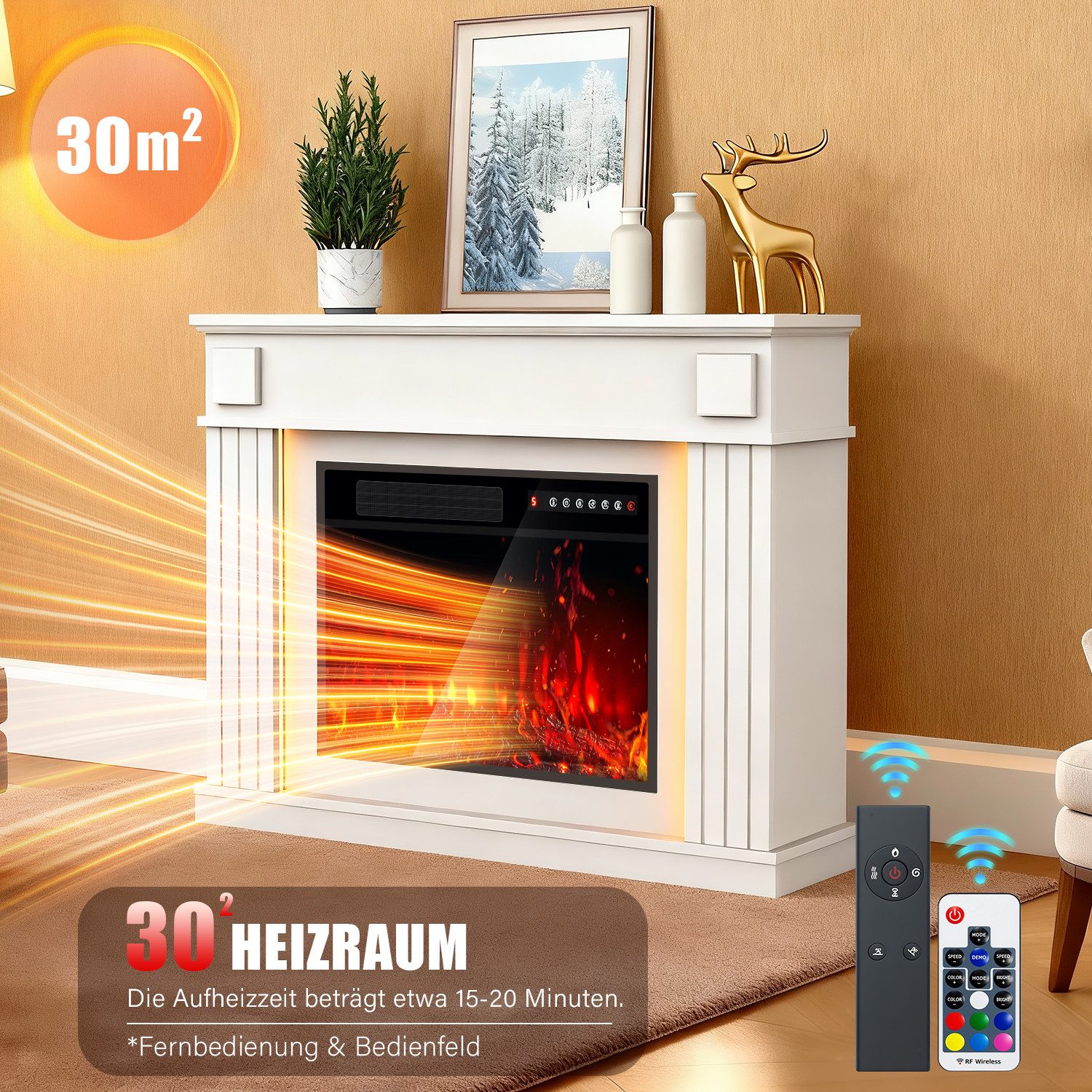 kehot Elektrokamin Elektrokamin mit LED-Lichtband, 23inch Realistischer 3D günstig online kaufen