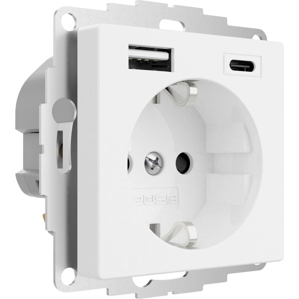 2USB Steckdose 2USB 2U-449511 1fach Schutzkontakt-Steckdose mit USB-Ladeausgang, erh