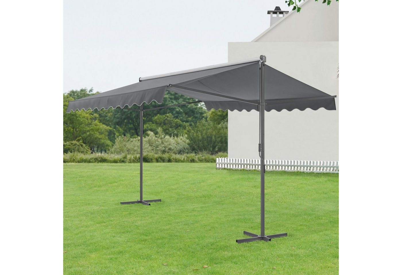 Thumbnail - pro.tec Standmarkise Selenizza freistehende Markise 300x300x260cm Dunkelgrau