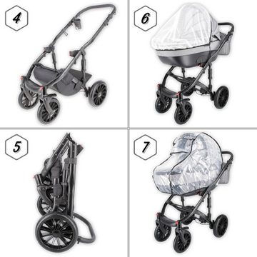 Stillerbursch Kombi-Kinderwagen Kinderwagen Buggy Babyschale Babywanne Autositz 3 in 1 Komplettset viel Zubehör, Kinderwagen Buggy Babyschale Babywanne Autositz 3 in 1 Komplettset viel Zubehör