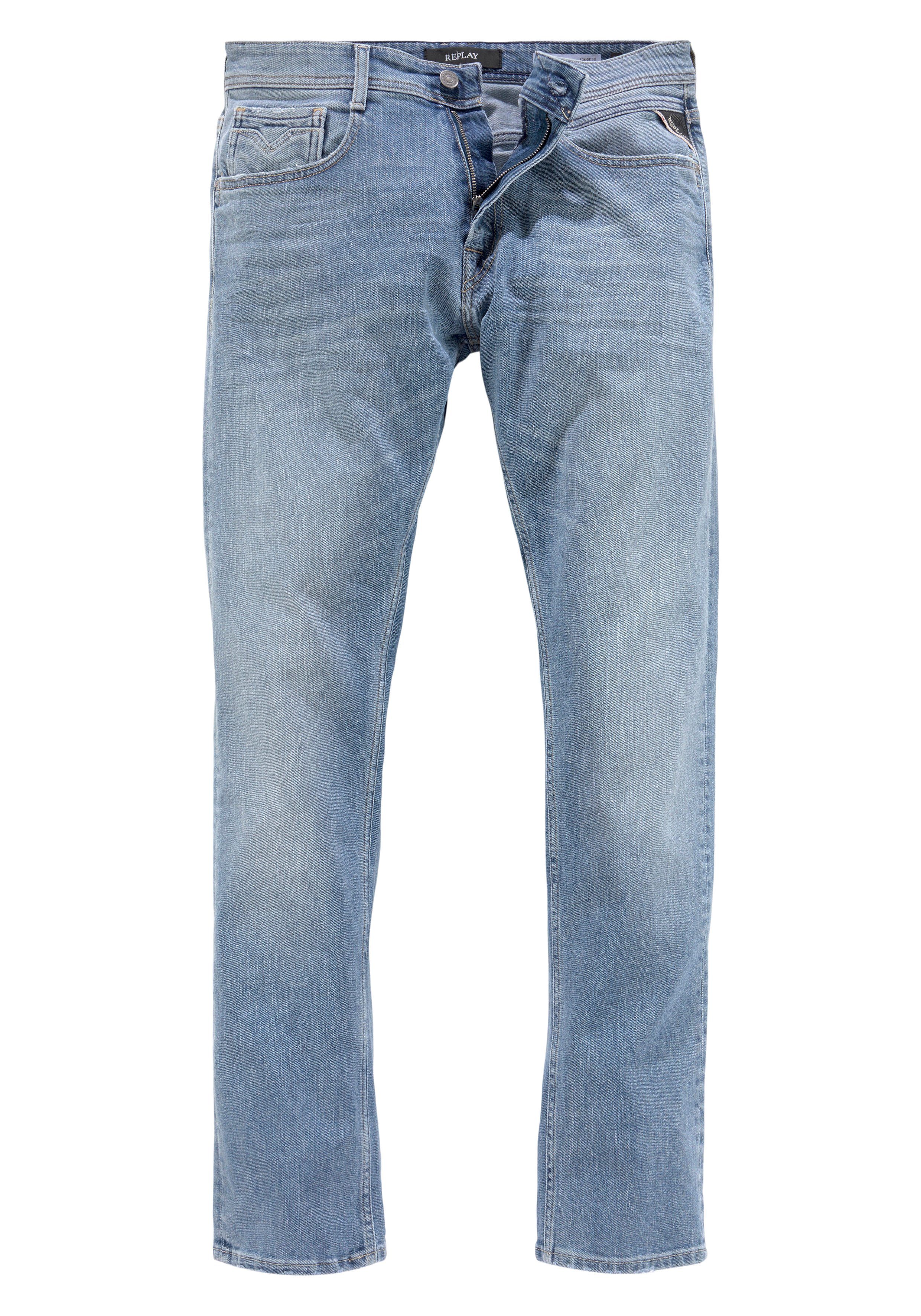 Replay Tapered-fit-Jeans Rocco light blue wash