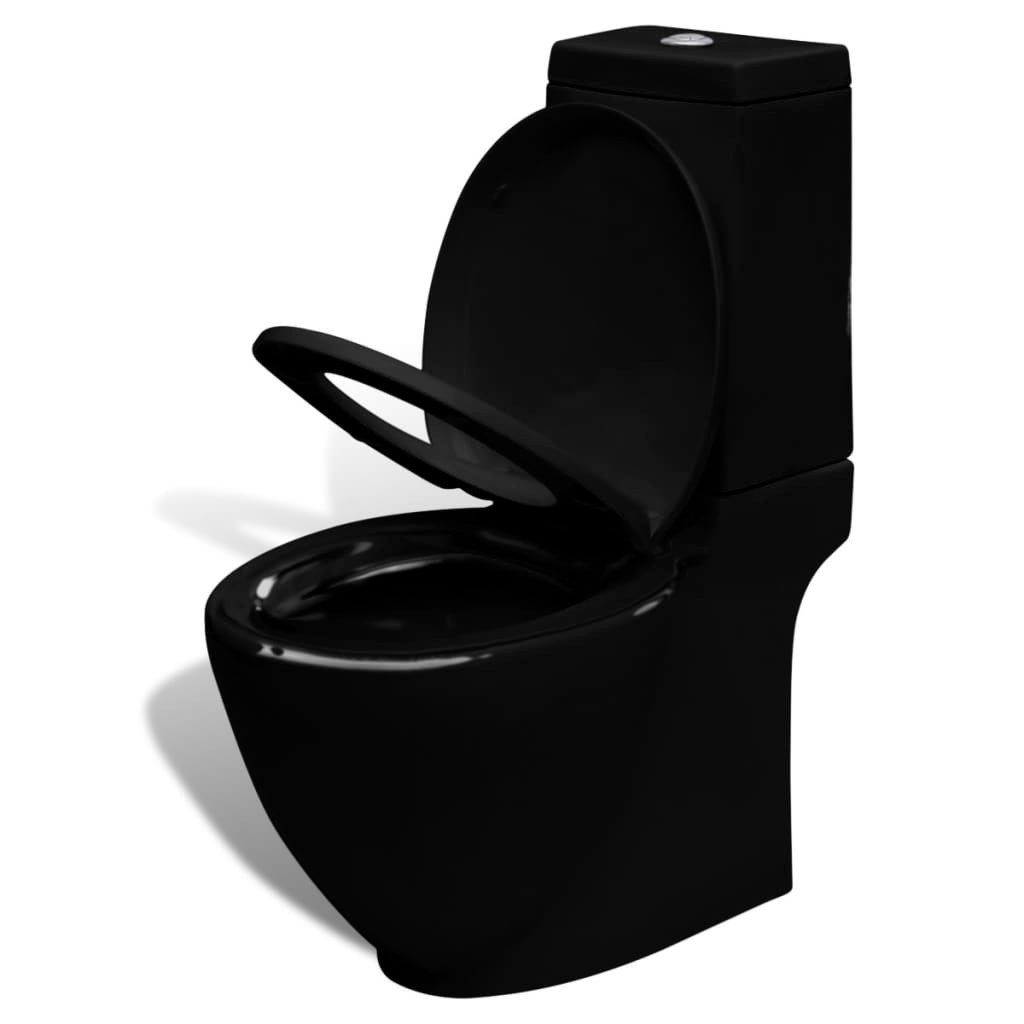 vidaXL Bidet Stand-WC & Bidet Set Schwarz Keramik
