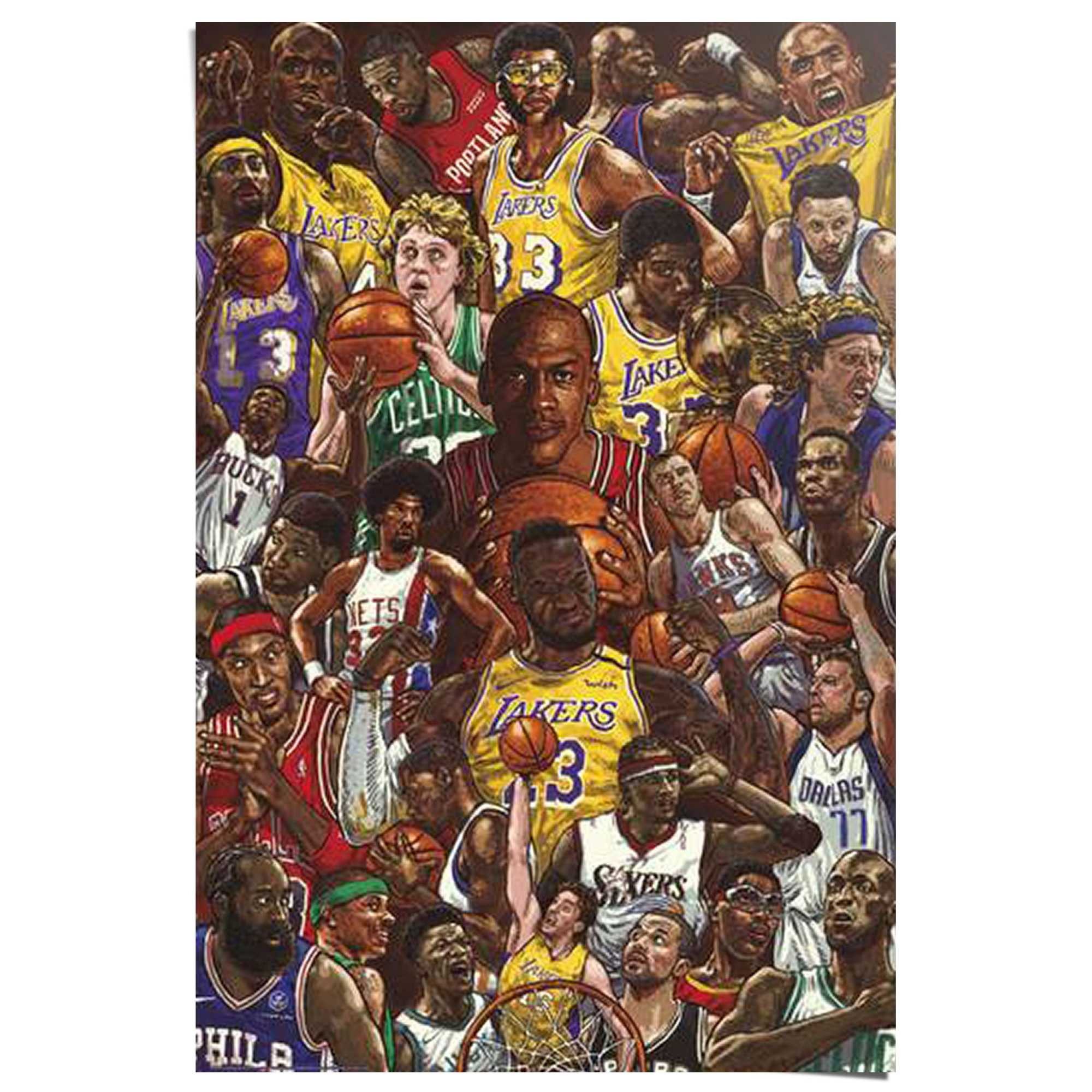 Reinders! Poster Basketball-Legenden, Sport (1 St), Teenager Zimmer - Mehrfarbig - Bilderdruckpapier - Sport - 61x91,5 cm