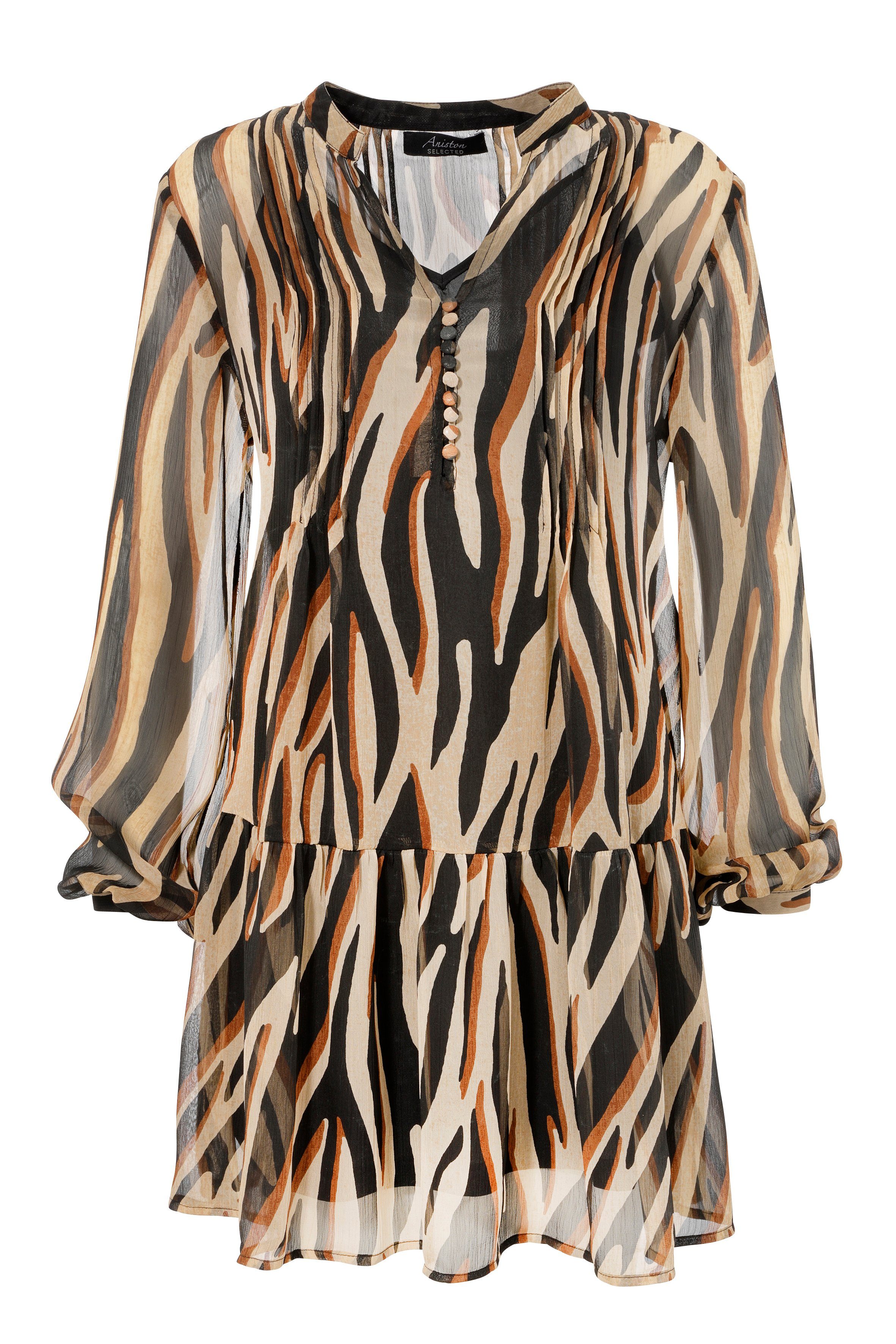 Aniston SELECTED Longtunika mit stoffbezogenen Knöpfen und Biesen