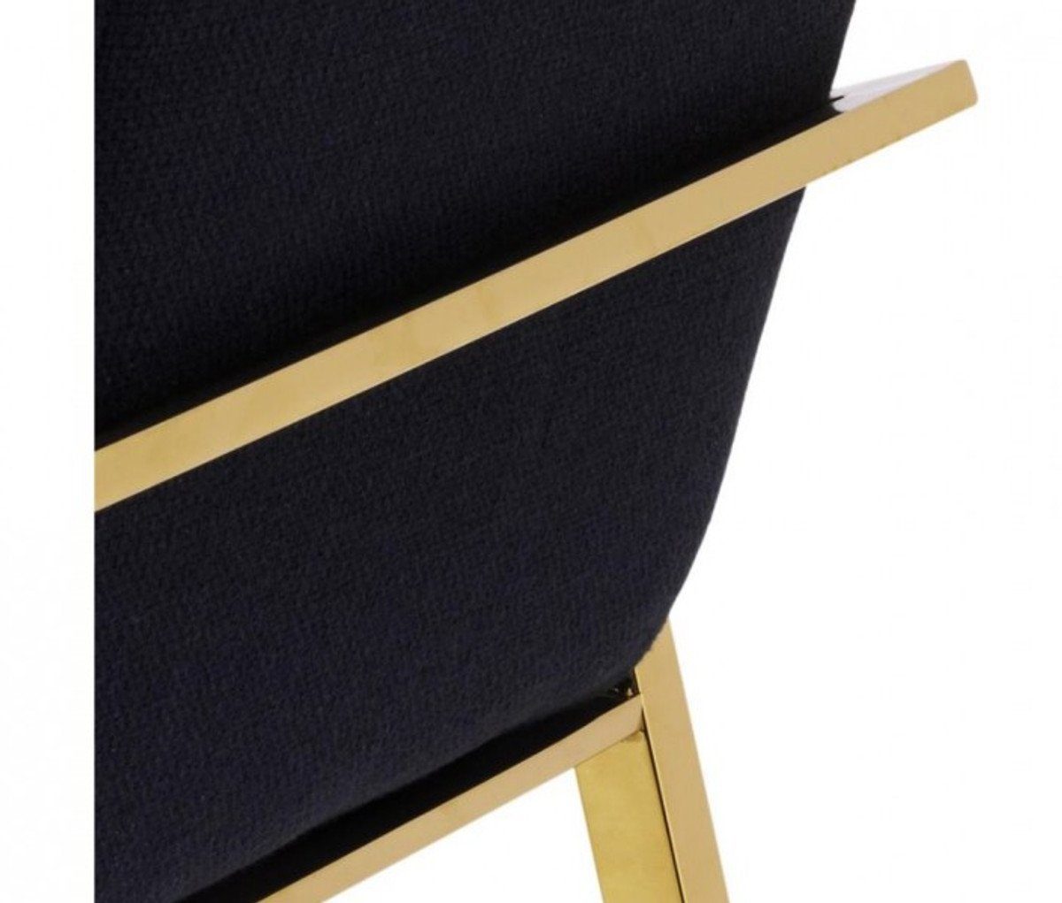 Casa Padrino Besucherstuhl Designer Gold - Kollektion Stuhl Luxus Luxus Schwarz