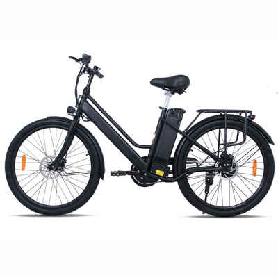 Fangqi E-Bike 26 Zoll Elektrofahrrad,E-Bike,MTB,36V/10.4Ah akku,25KM/H,für 160-190cm, 250W Heckmotor, (Niedriger Einstiegsrahmen,Herren Damen Pedelec Bis zu 60km, verstellbarer Sitz, Citybikes, Smartbikes, Elektrofahrräder für Damen und Herren), Höhenverstellbare Sattelstütze,Maximale Belastung 120 kg