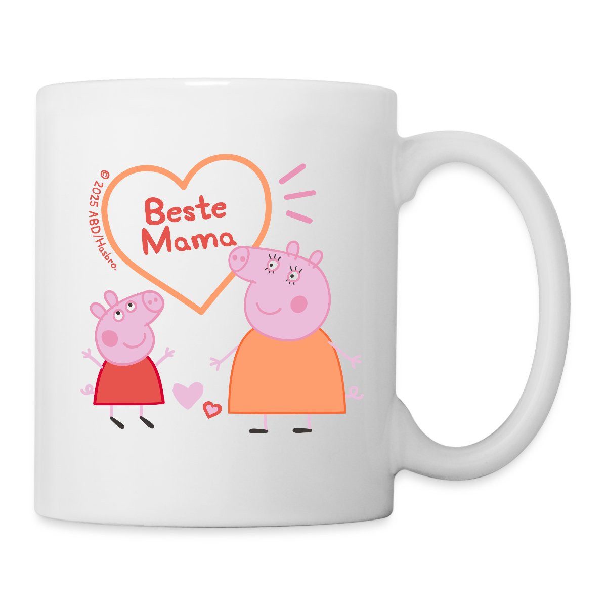 Spreadshirt Tasse Peppa Pig Design Beste Mama Mit Peppa & Mama Wutz Tasse, Keramik