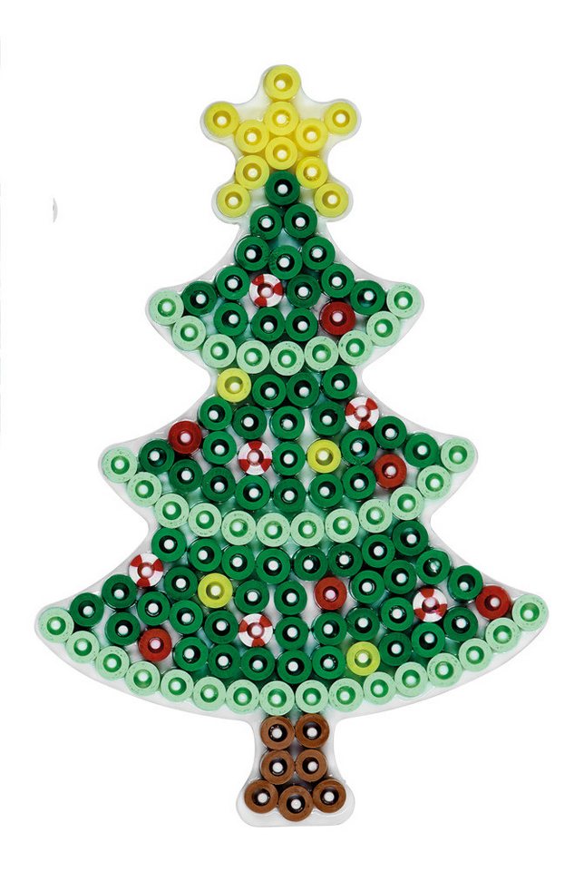 Thumbnail - Dan Import Bügelperlen Hama Stiftplatte midi Weihnachtsbaum weiß