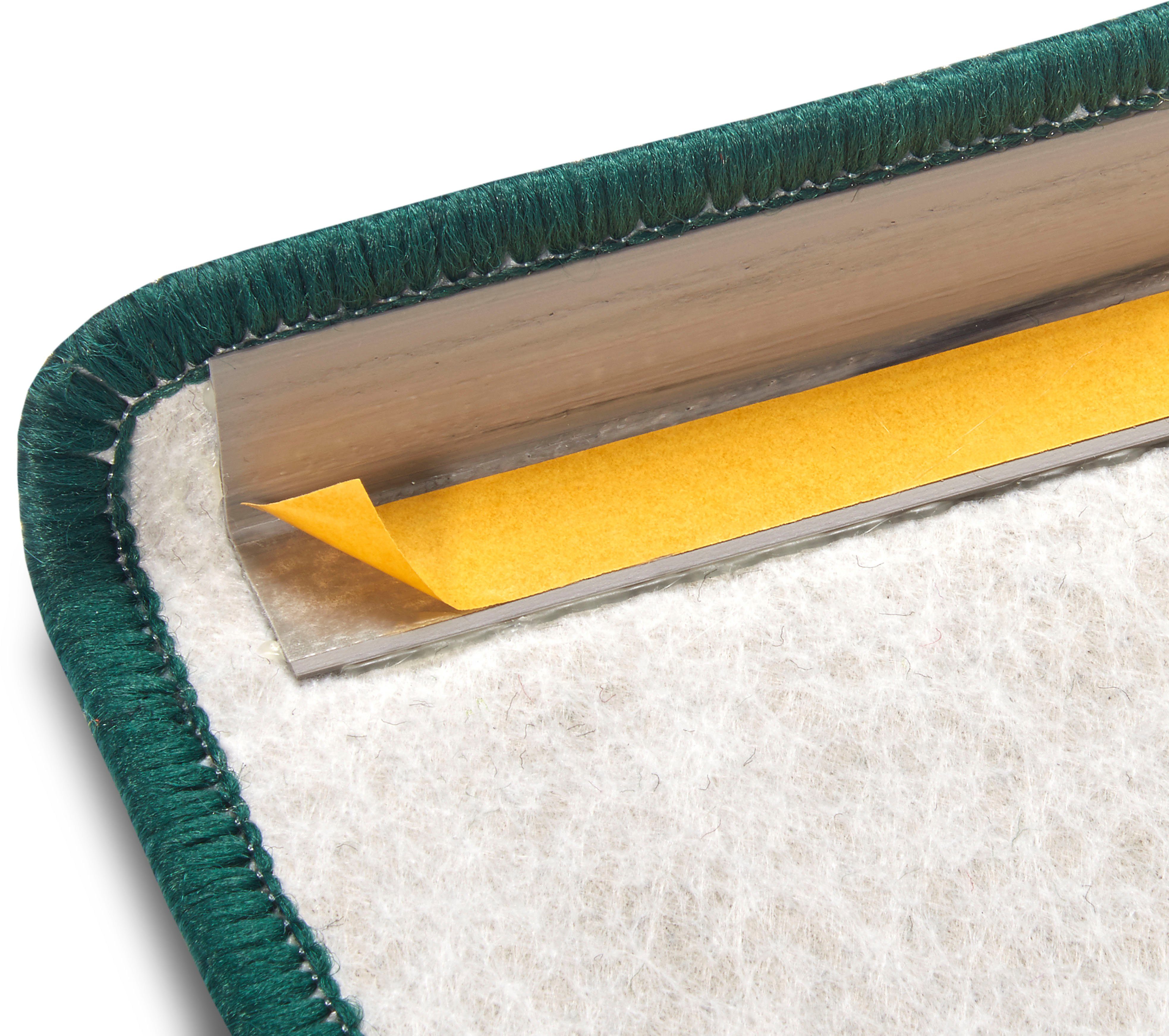 Hanse Home Exclusiv Stufenmatte Liberty, halbrund, Höhe: 7 mm, Uni, robust, kräftige Farben, Meliert, Treppe, Gekettelt, 15 er Set