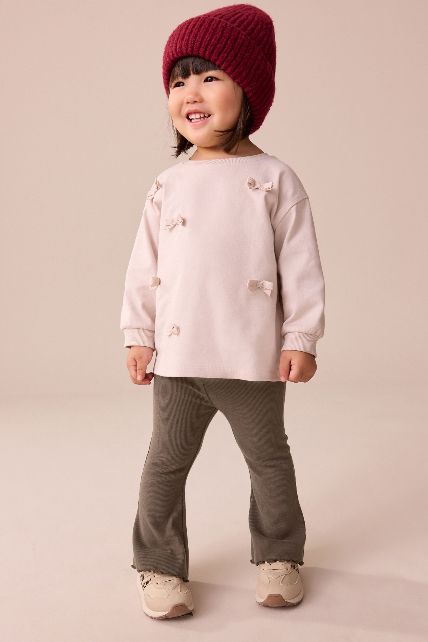 Next Leggings Gerippte Leggings mit ausgestelltem Bein (1-tlg)