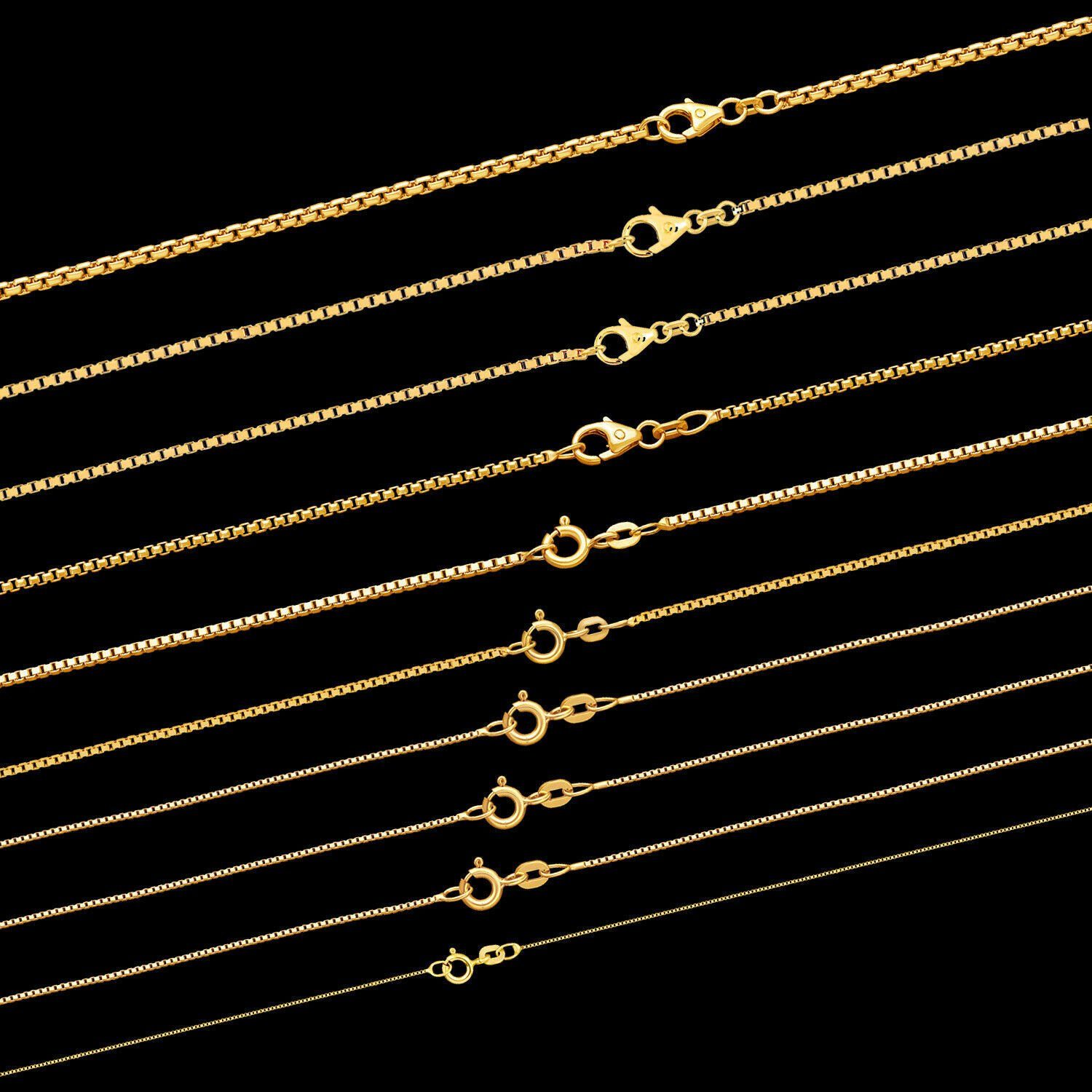 HOPLO Goldkette Goldkette Venezianerkette Länge 38cm - Breite 0,7mm - 333-8 Karat Gold