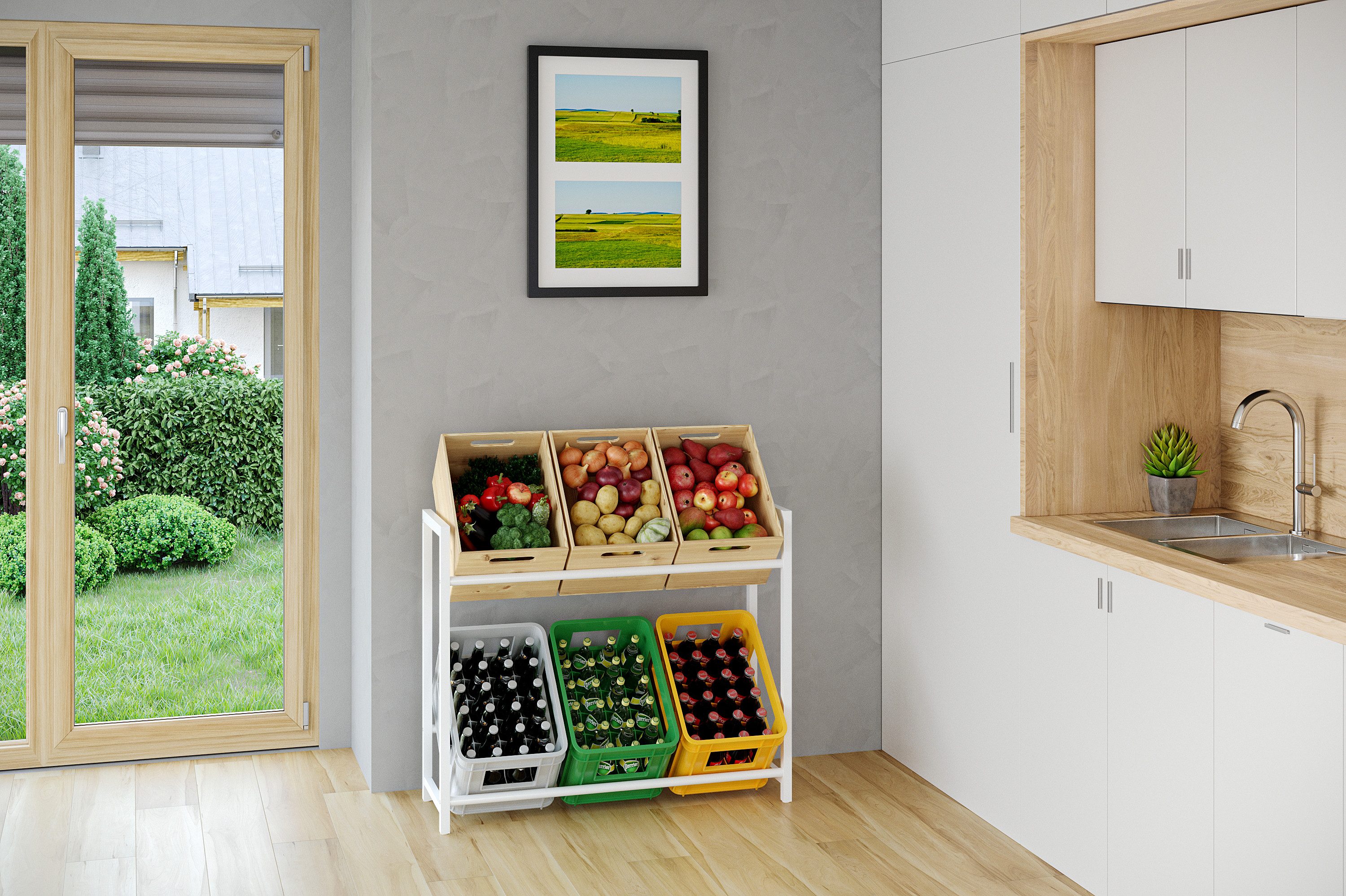 STEELSØN Flaschenregal Macondo aus Metall, Getränkekistenregal weiß, für 6 günstig online kaufen