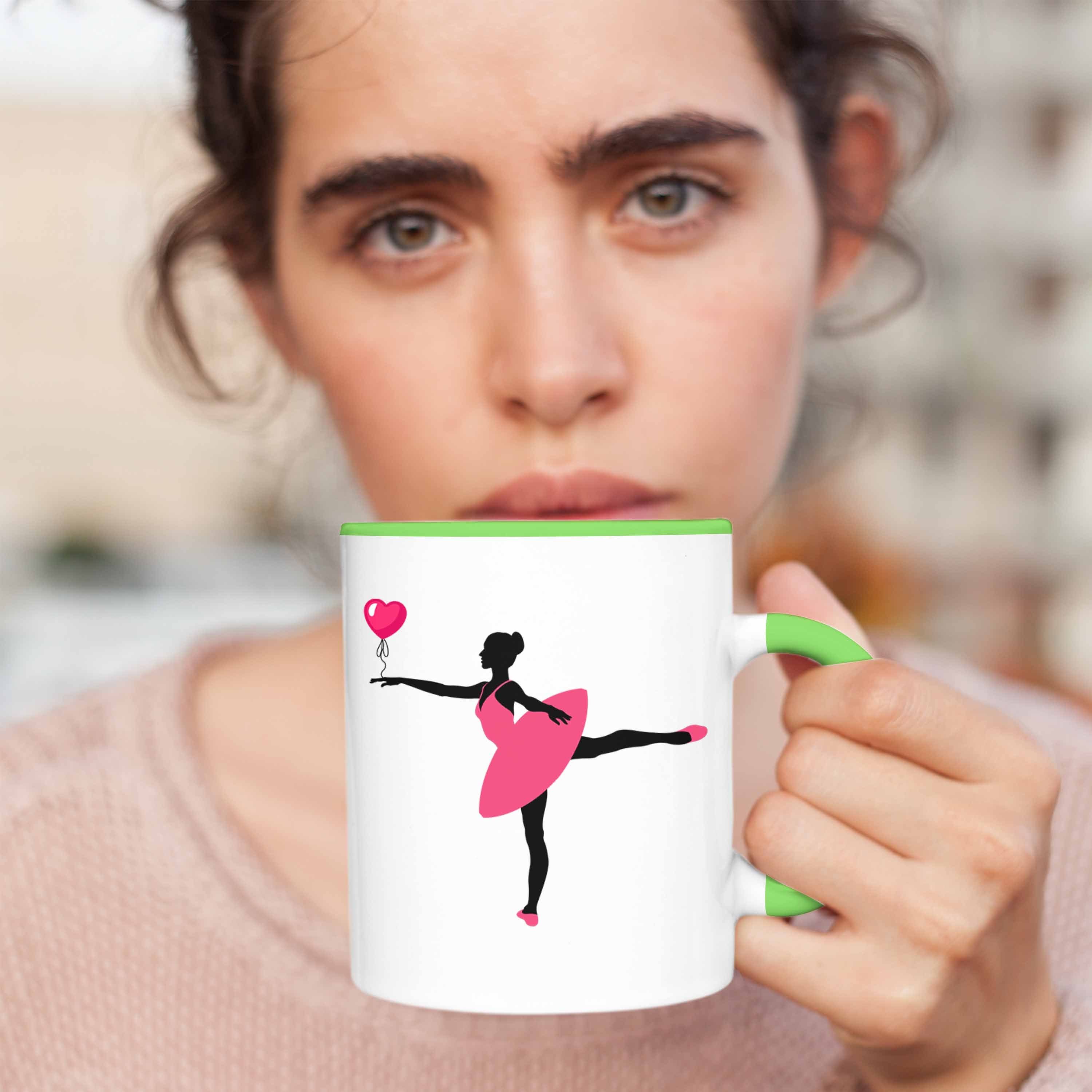 Trendation Tasse Trendation - Ballerina Balett Geschenk Ballett Frauen Geschenkidee Tasse Mädchen Lehrer Kaffeetasse Grün