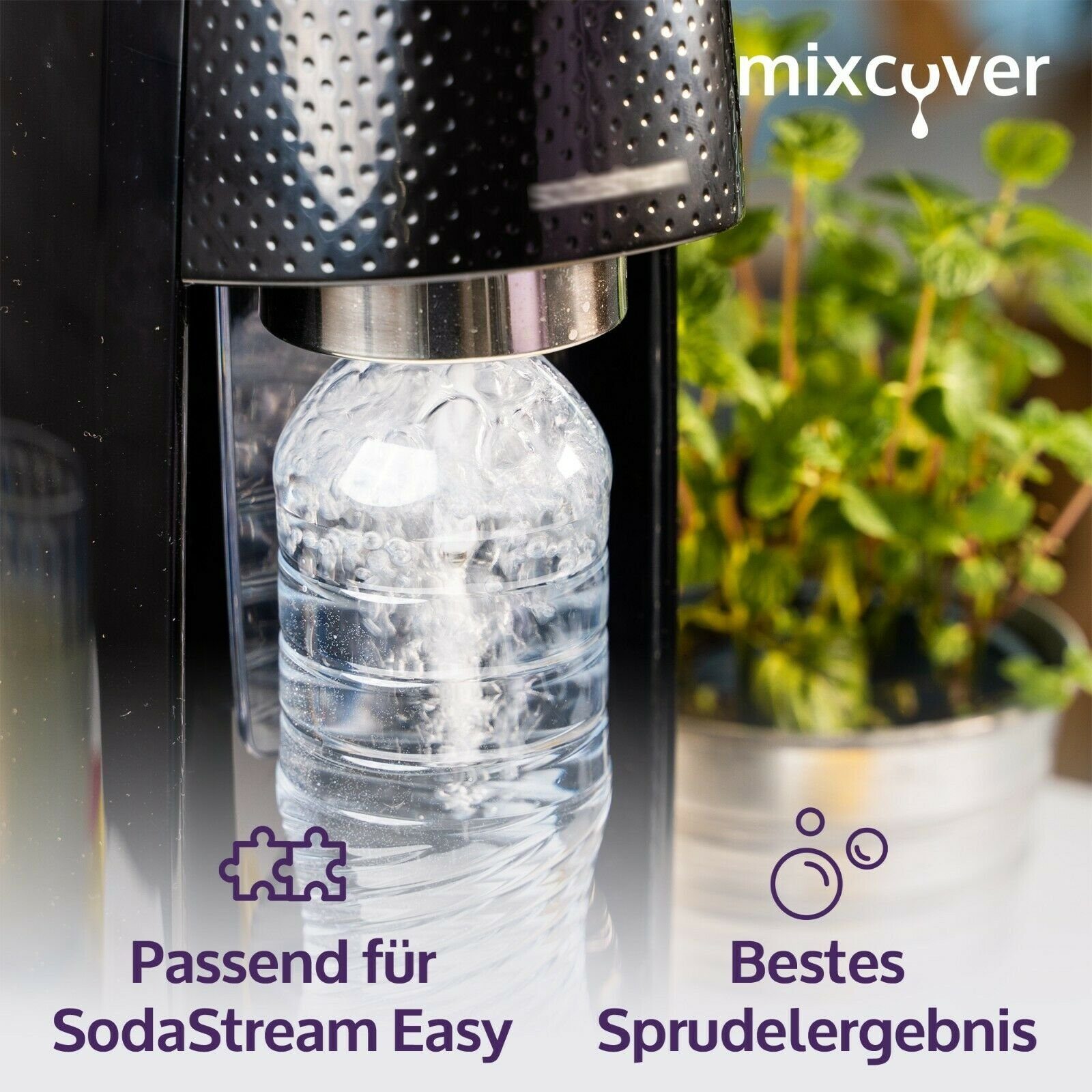 Mixcover Wassersprudler Flasche mixcover PET-Flaschen-Adapter passend für SodaStream Easy-für kleine PET Flasche