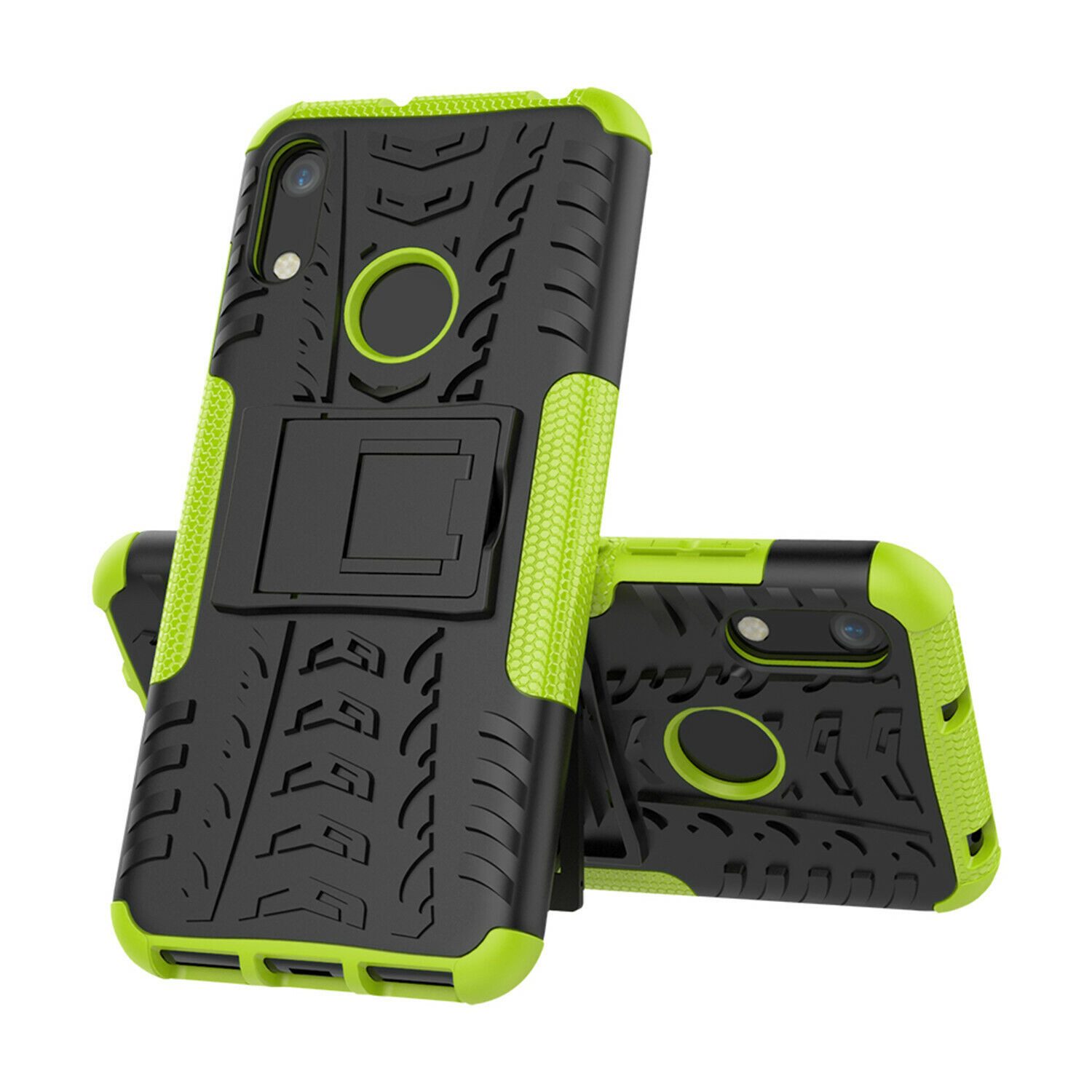 betterfon Handyhülle für Huawei Y6 2019 Robuste Outdoor Schutzhülle Panzer Case Grün, Stoßfeste Dual-Layer Hülle mit Kickstand kratzfest und formstabil