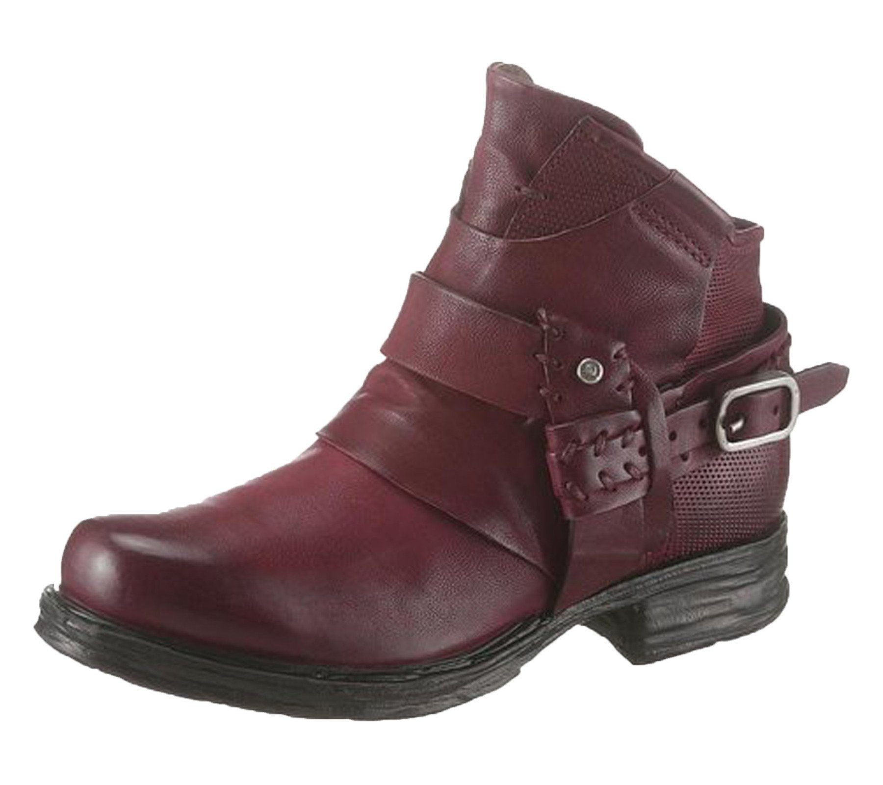 A.S.98 »A.S. 98 Biker-Boots coole Echtleder Rocker-Stiefel für Damen mit  Zierriemen Stiefeletten Rot« Outdoorschuh online kaufen | OTTO