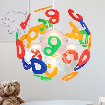 etc-shop Dekolicht, Leuchtmittel nicht inklusive, Pendelleuchte Kinderzimmer Hängelampe Buchstaben