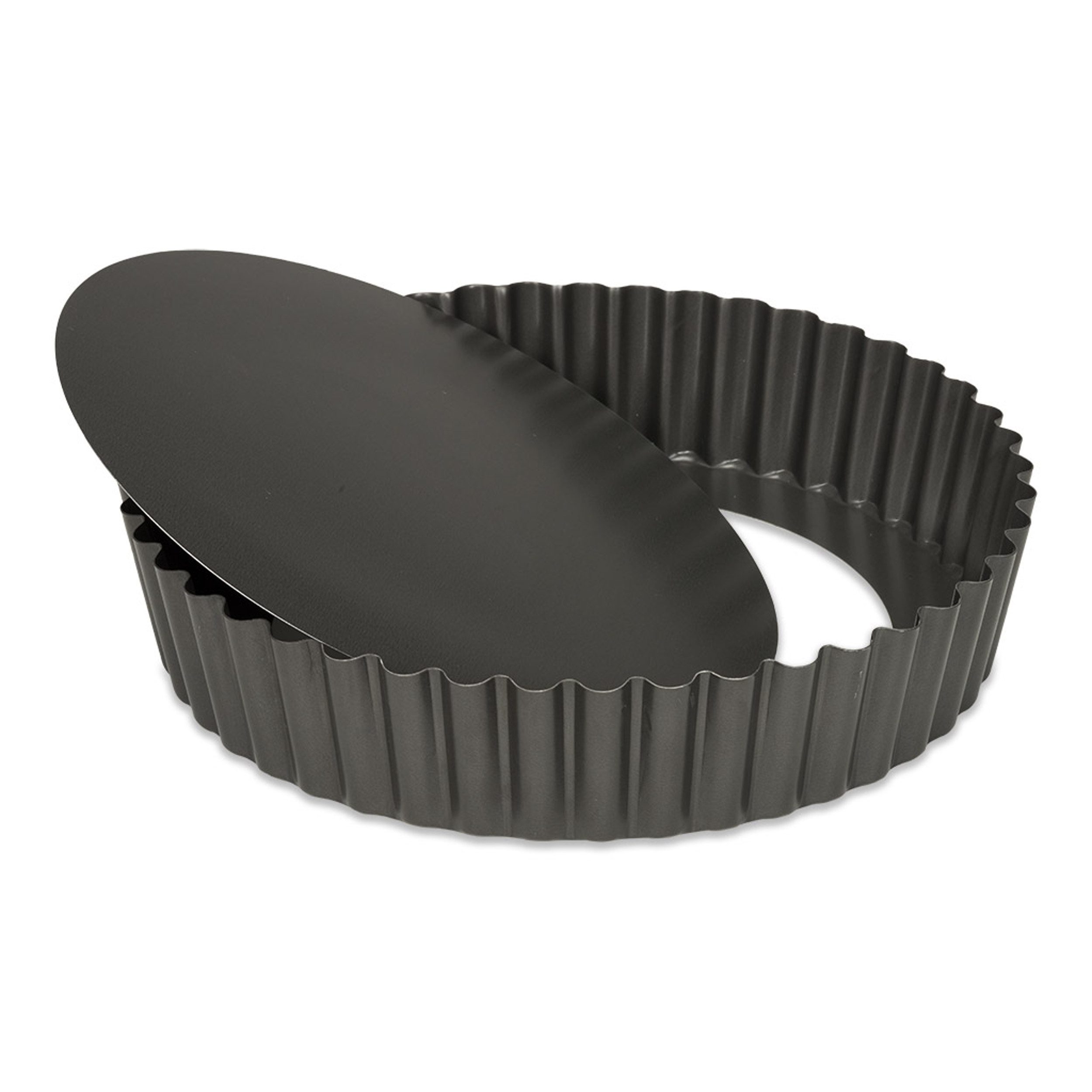 patisse Quicheform Profi Backform - 25 cm, Tarteform aus Stahl mit losem Boden und hohem Rand