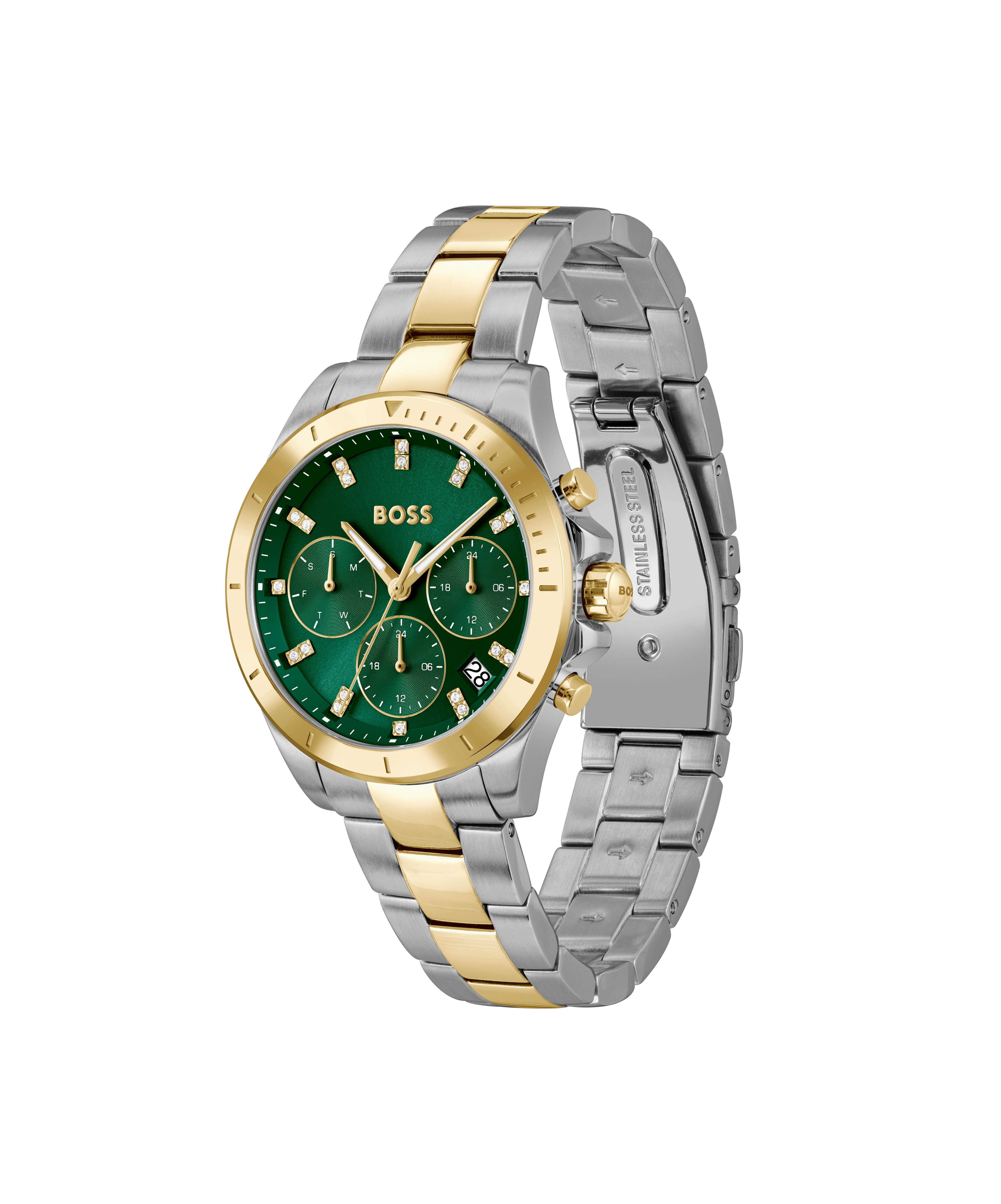 BOSS Multifunktionsuhr ALLEY 1502827, Quarzuhr, Armbanduhr, Damenuhr, Edels günstig online kaufen