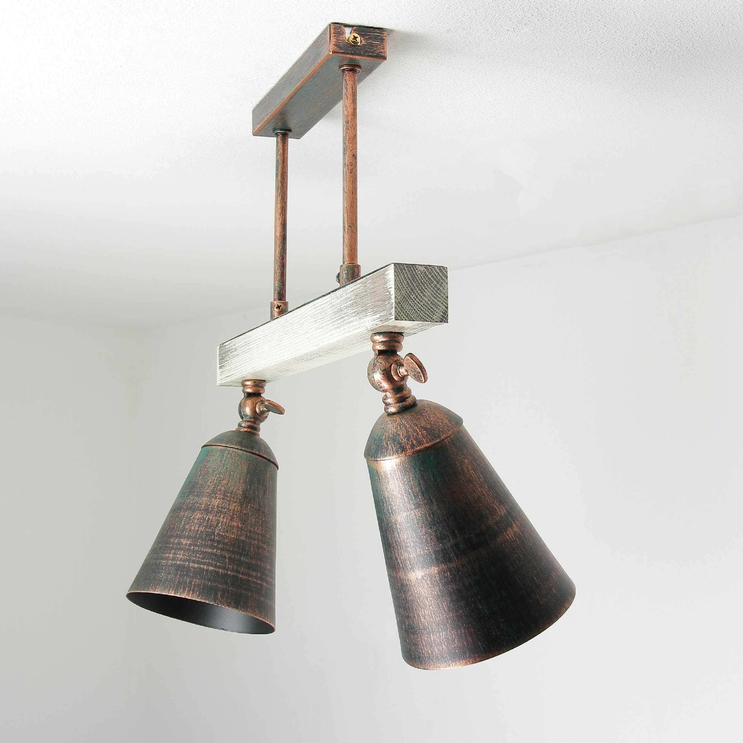Licht-Erlebnisse Deckenstrahler ALEJO, ohne Leuchtmittel, Deckenstrahler Metall Holz Grün Schwarz Spot Wohnzimmer Lampe