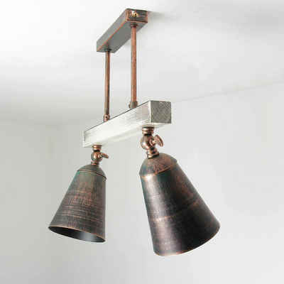 Licht-Erlebnisse Deckenstrahler »ALEJO«, Deckenlampe Metall Holz Grün Schwarz Spot Wohnzimmer Lampe