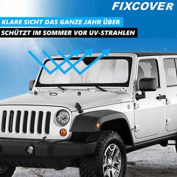 MAVURA Frontscheibenabdeckung FIXCOVER Frontscheibenabdeckung Scheibenabdeckung Frostschutz, (Windschutzscheiben Abdeckung UV Sonnenschutz Windschutzscheibenabdeckung), Eisschutzfolie Frontscheiben Auto Abdeckung Frost Winter Schutz