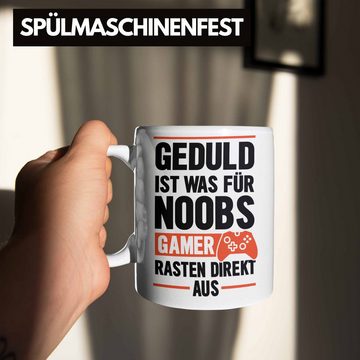 Trendation Tasse Trendation - Gamer Spruch Tasse Controller Geschenk - Geduld Ist Was Für Noobs - Zocker Tassen Geschenk Jungs Jungen Gaming