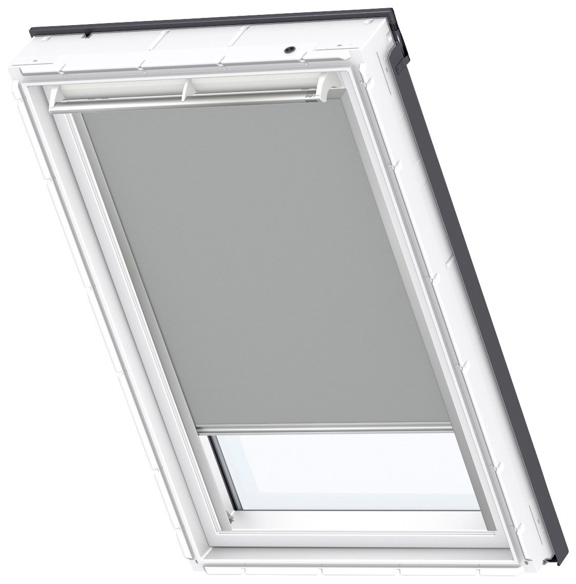 Verdunklungsrollo DKL S08 0705S, VELUX, verdunkelnd, ohne Bohren, in Führungsschienen, VELUX »Pick & Click!«, alufarbene Führungsschienen & Griffleiste