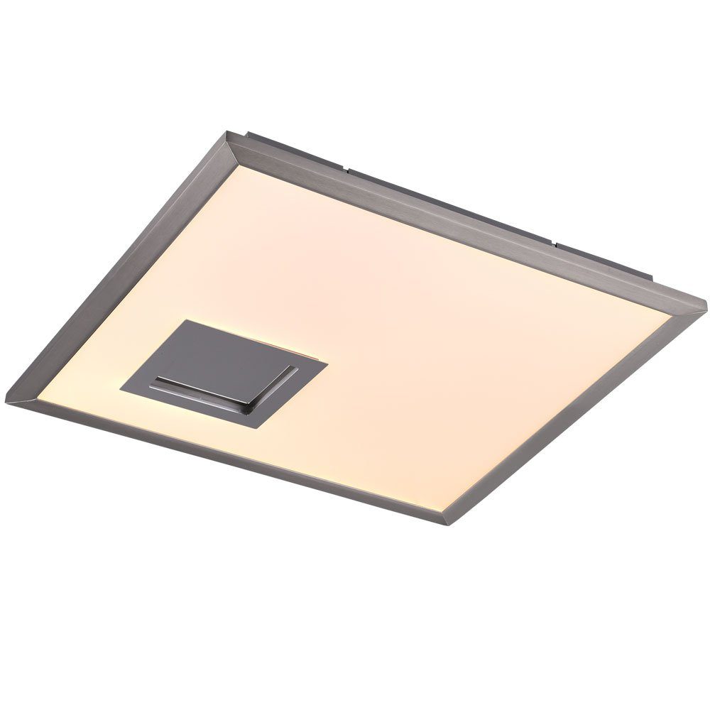 Wohnzimmerlampe 3 Deckenpanel TRIO LED-Leuchtmittel silber verbaut, Deckenleuchte, Warmweiß, LED LED Stufen fest Leuchten Metall Deckenleuchte