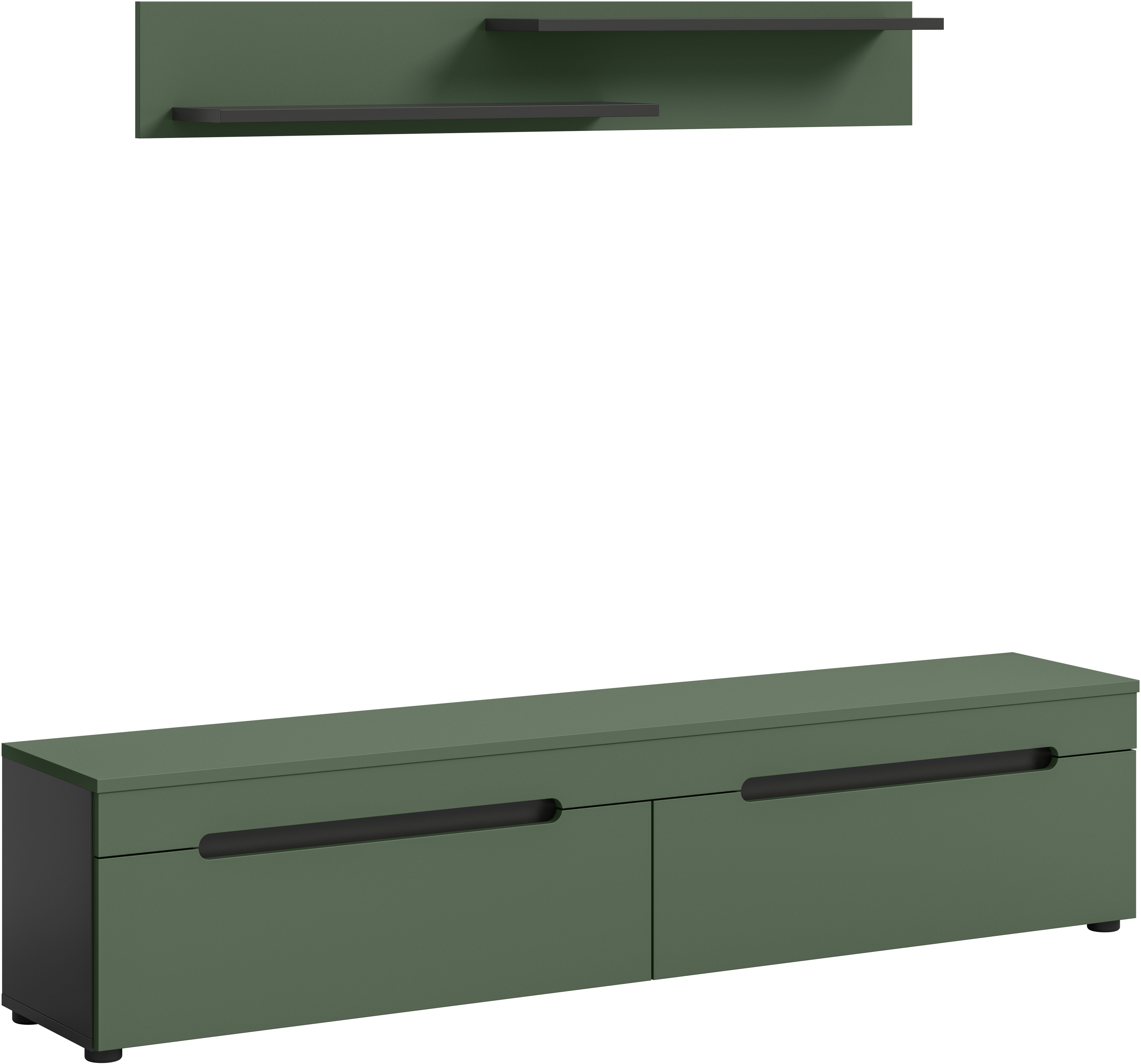 Home affaire Wohnwand REHAT, TOPSELLER!, 2-teilig, wahlweise stehend und hängend montierbar, (2-St., Set bestehend aus: Wandboard (13x19x8 cm) und Lowboard (170x38x33 cm), Kombination, Anbauwand, Set, Wohn-Set, Wohnzimmer-Set, Schrankwand