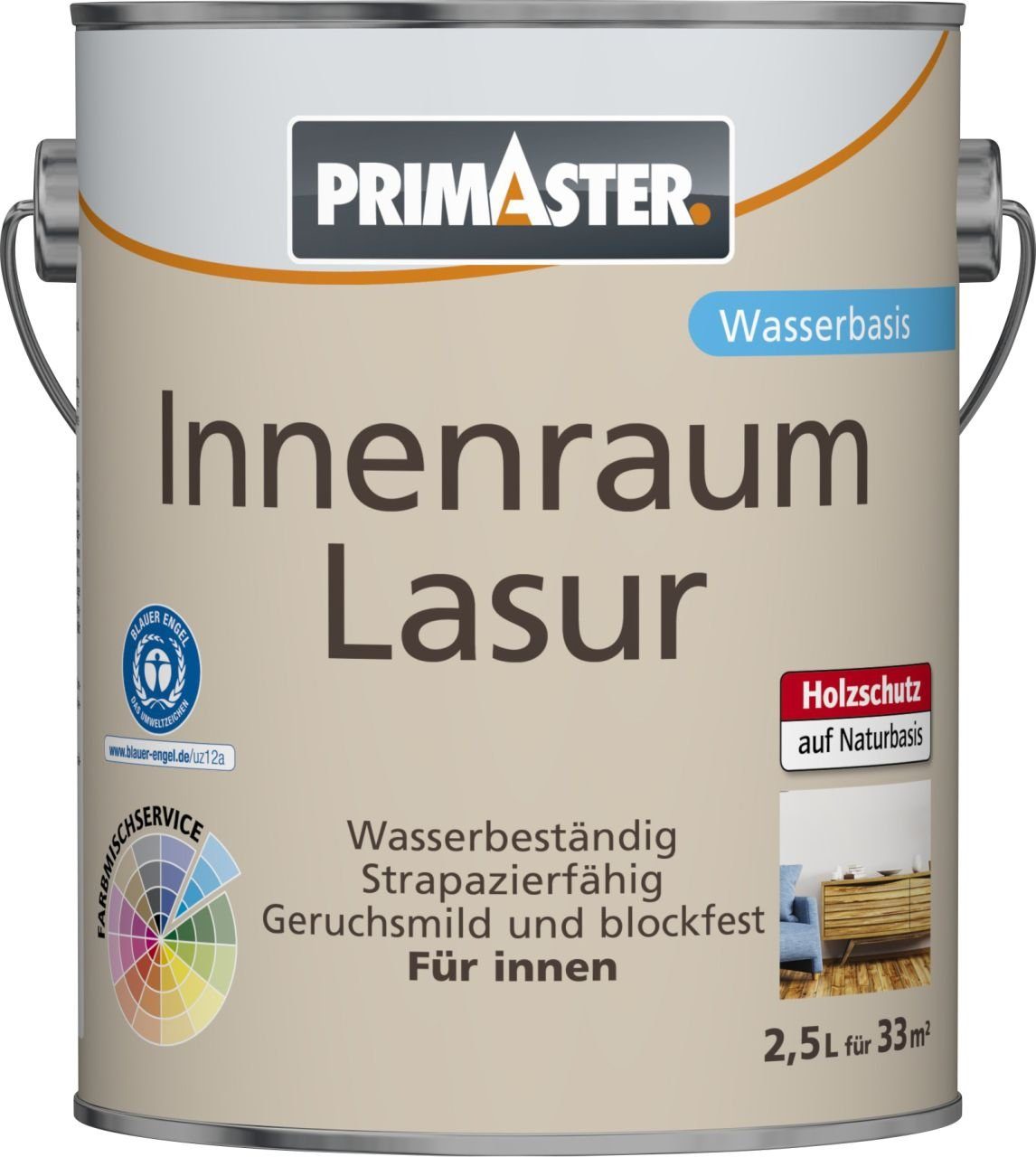 Primaster Lasur Primaster Innenraumlasur 2,5 L weiß