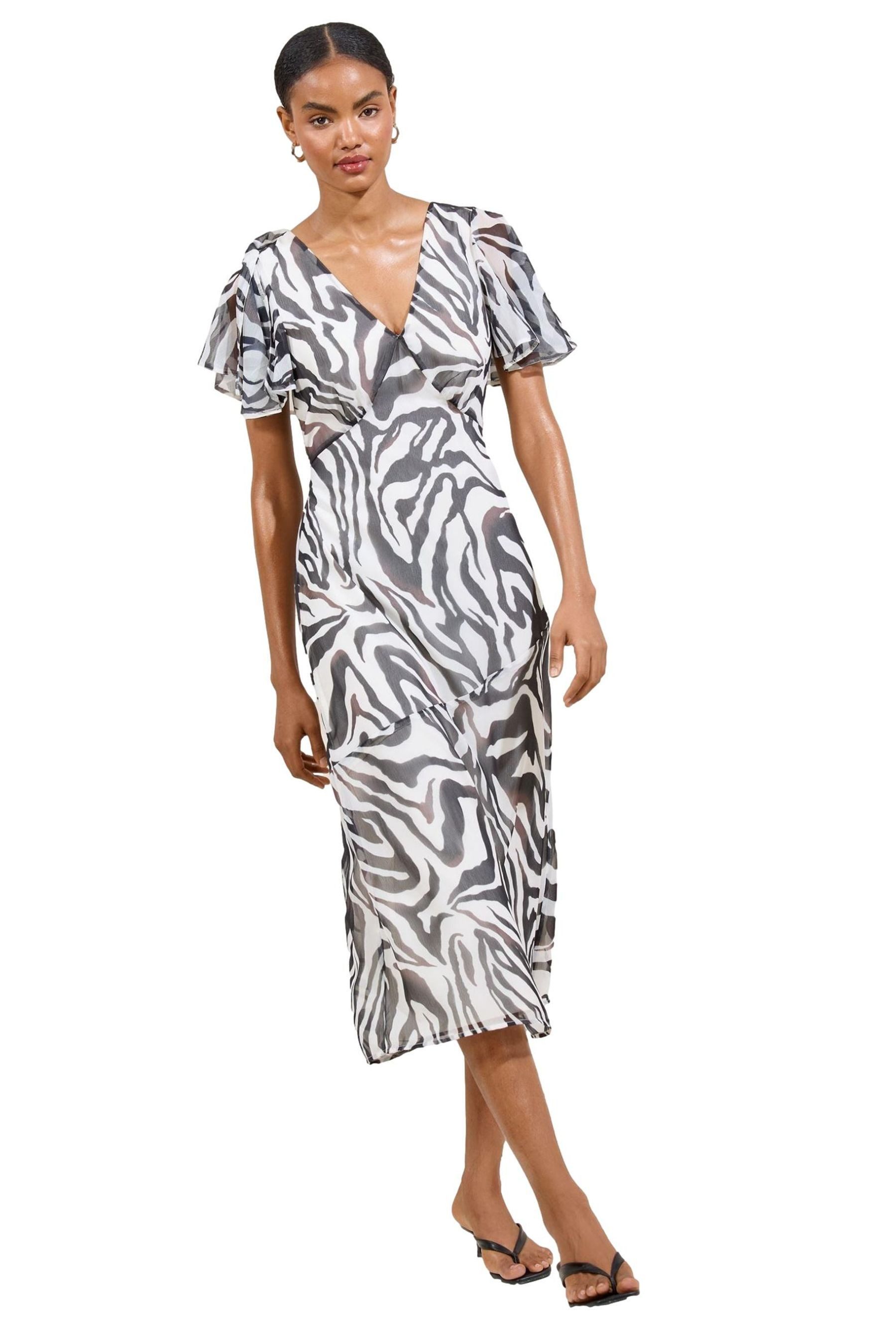 LIPSY Midikleid Lipsy Midikleid mit Chiffon-Flatterärmeln, Regular (1-tlg)