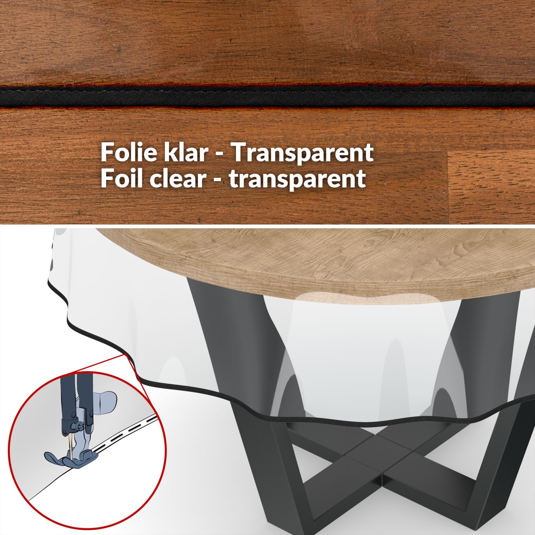 ANRO Tischdecke KLARA abwaschbar Tischfolie transparent günstig online kaufen