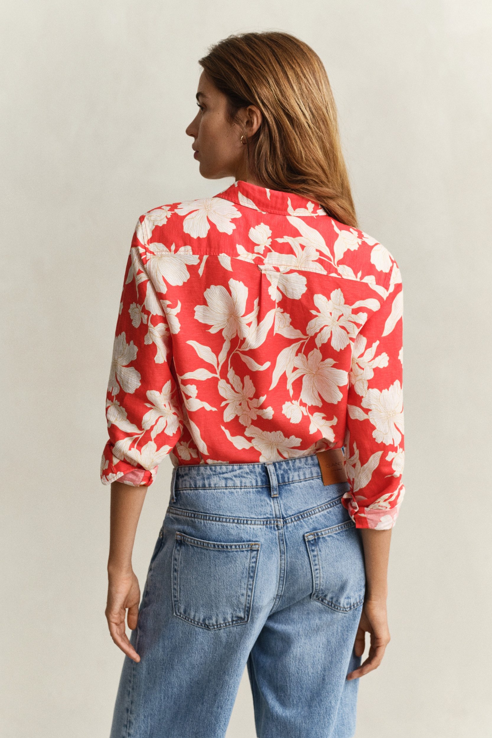 Gant Kurzarmhemd REG FLORAL PRINT LINEN SHIRT
