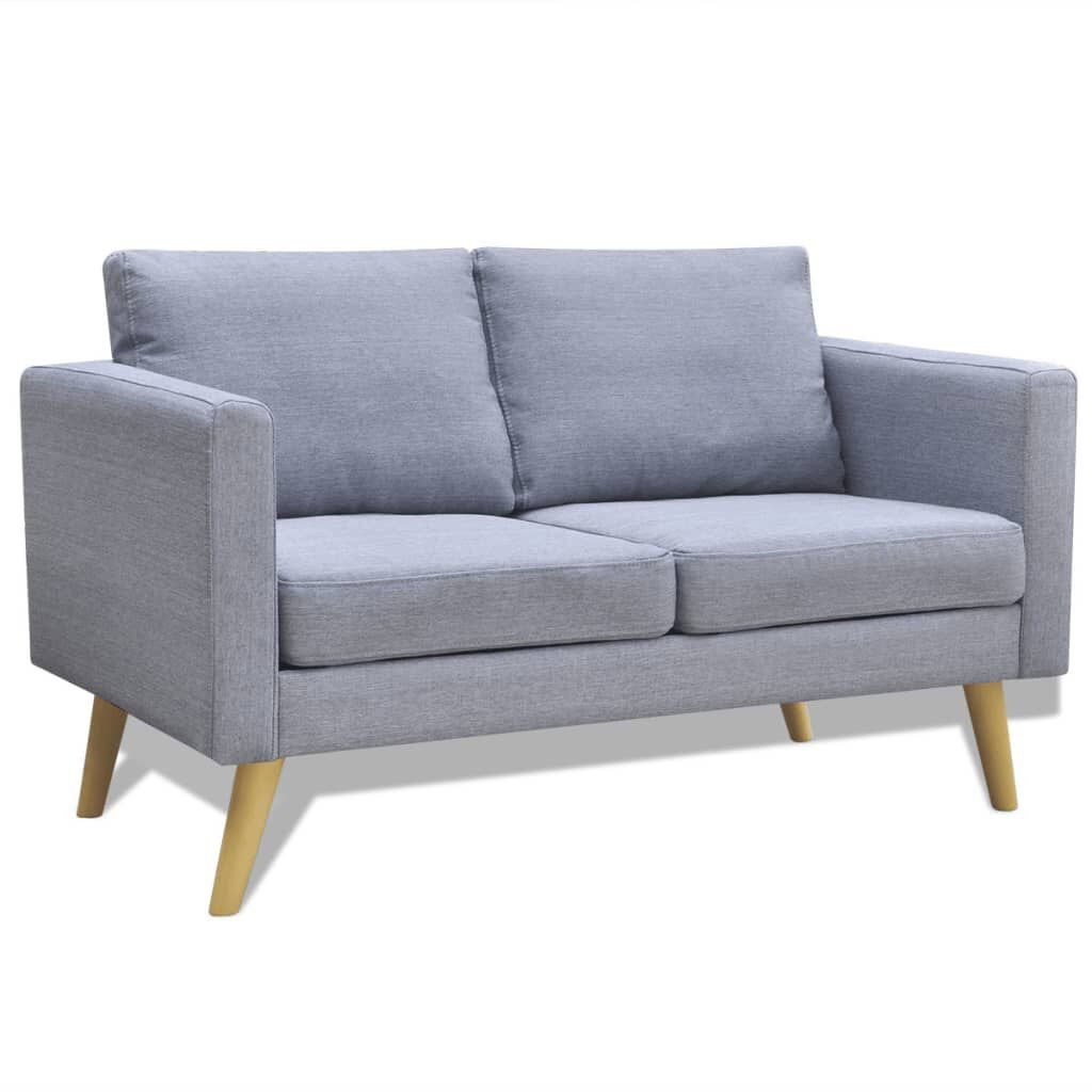 ZMH Sofa Sofagarnitur 2-Sitzer & 3-Sitzer Stoff Hellgrau
