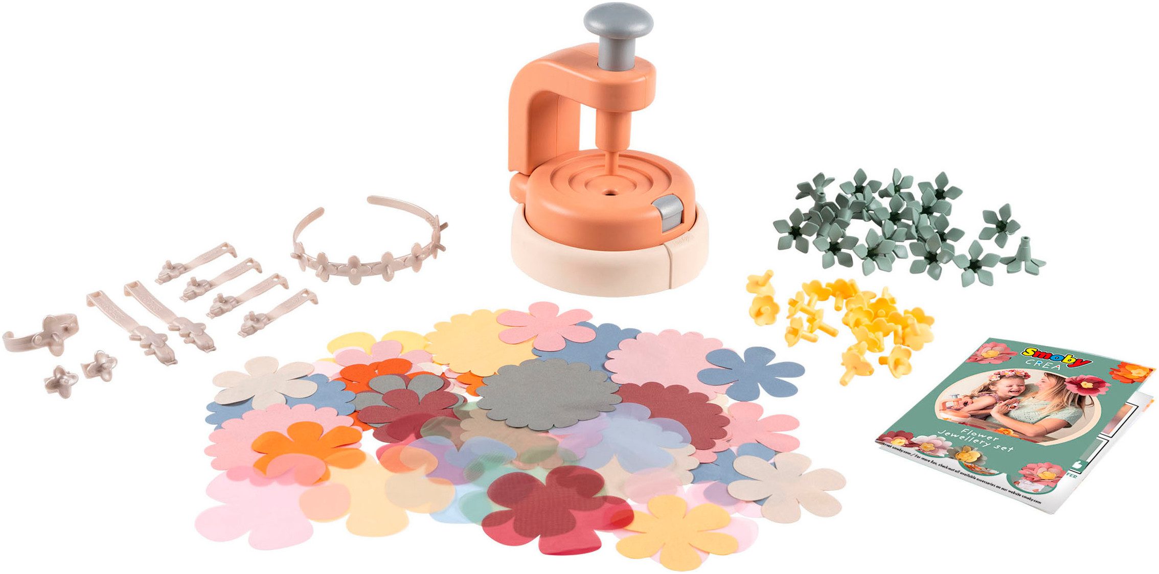 Smoby Kreativset Crea Flower Schmuck-Bastelset, Made in Europe