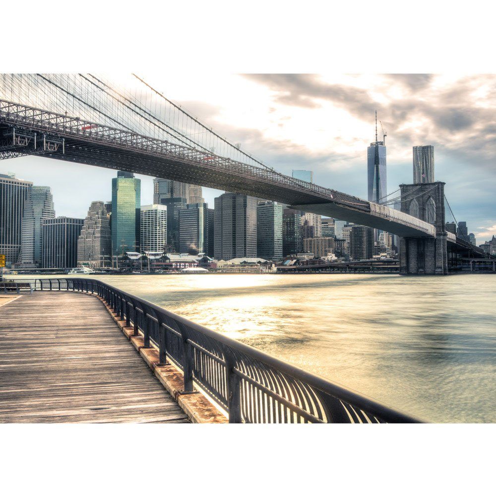 liwwing Fototapete Fototapete New York USA Skyline Sephia Brooklyn Bridge NYC liwwing no. 43, USA