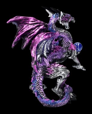 Figuren Shop GmbH Fantasy-Figur Drachen Figur - Purple Dragon Protector - Fantasy Dekofigur