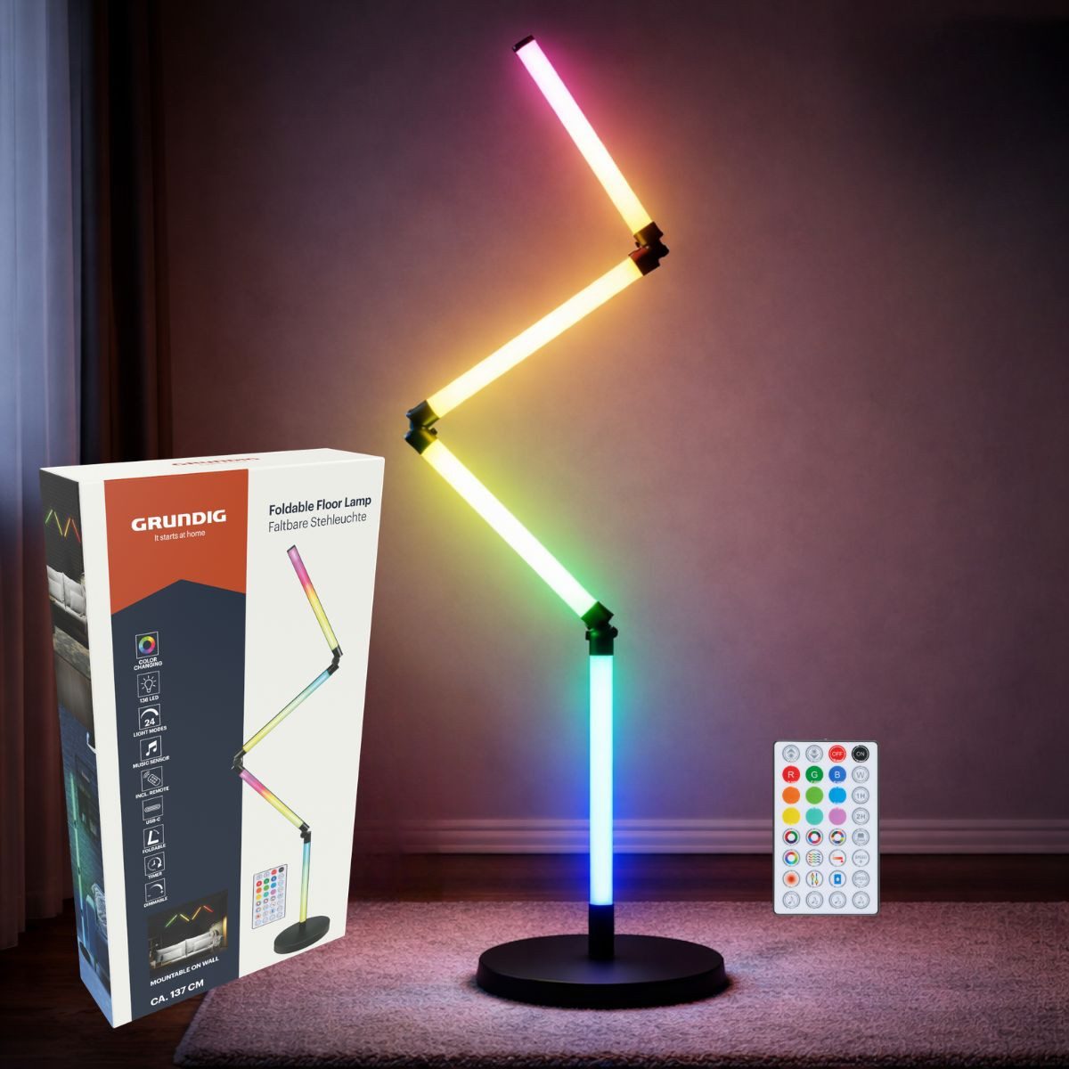 Grundig Stehlampe Grundig LED Stehlampe - Stehlampe Wohnzimmer LED