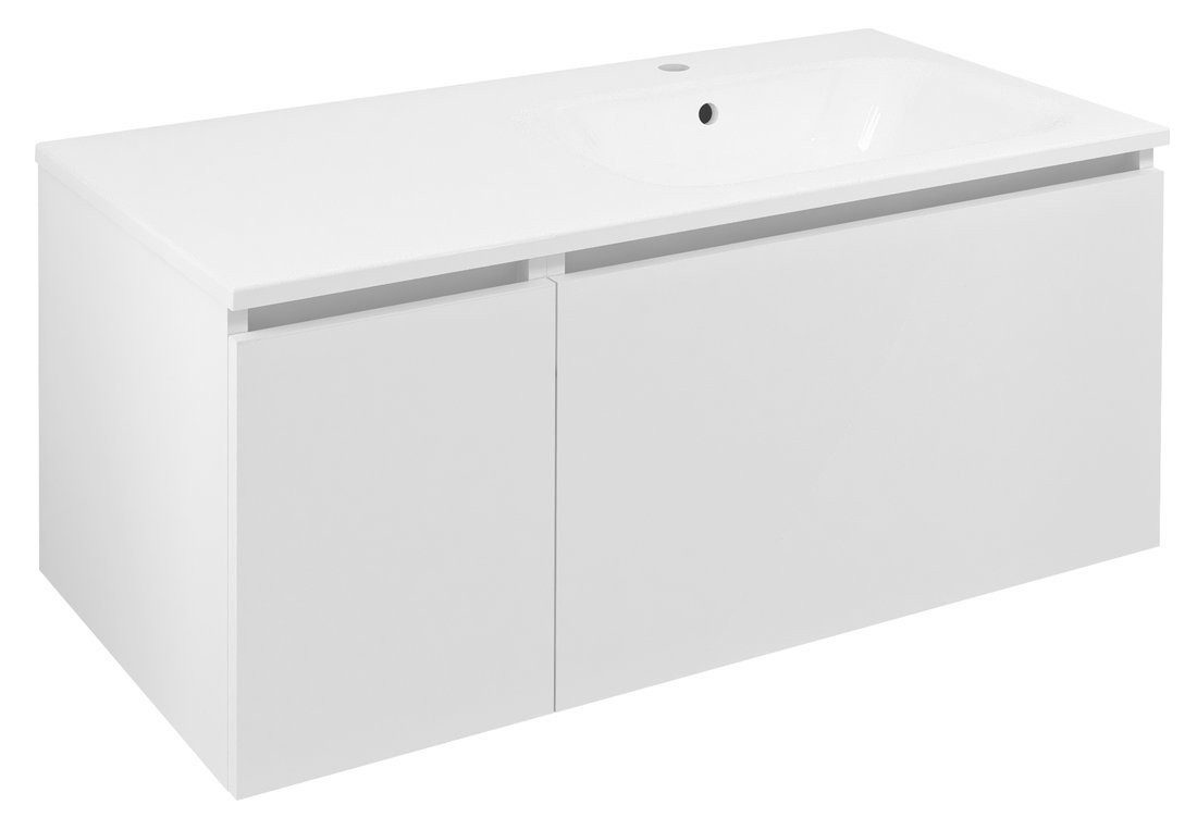 Sapho Waschbeckenunterschrank LOREA Schrank mit Waschbecken 101x46x51,5cm (30+70cm), rechts Sapho-LE070-3131-R-01-SET