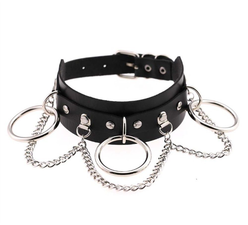 HOTFUN Halskette Goth Rock Spike Studded Choker Punk Kragen Niet Erotik-Halsband Leder