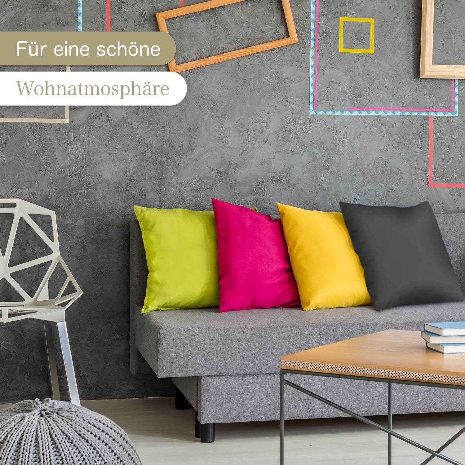 KiGATEX Kissenhülle KiGATEX Kissenbezug 40x40 cm, mit Reißverschluss aus toller Baumwolle, stilvoll, gefertigt in der EU